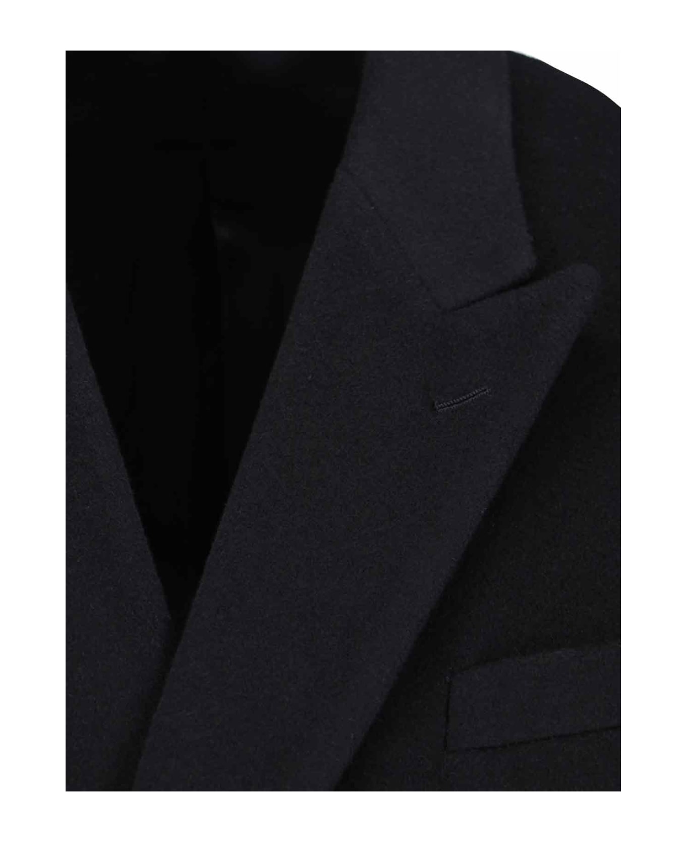 Lardini Double-breasted Midi Coat - Black  