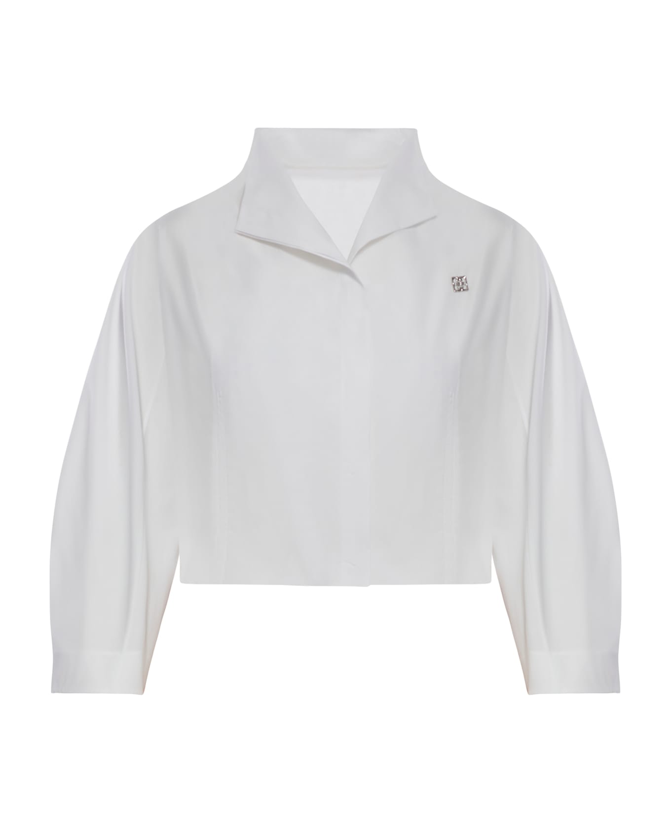 Givenchy Cotton Poplin Crop Shirt - White