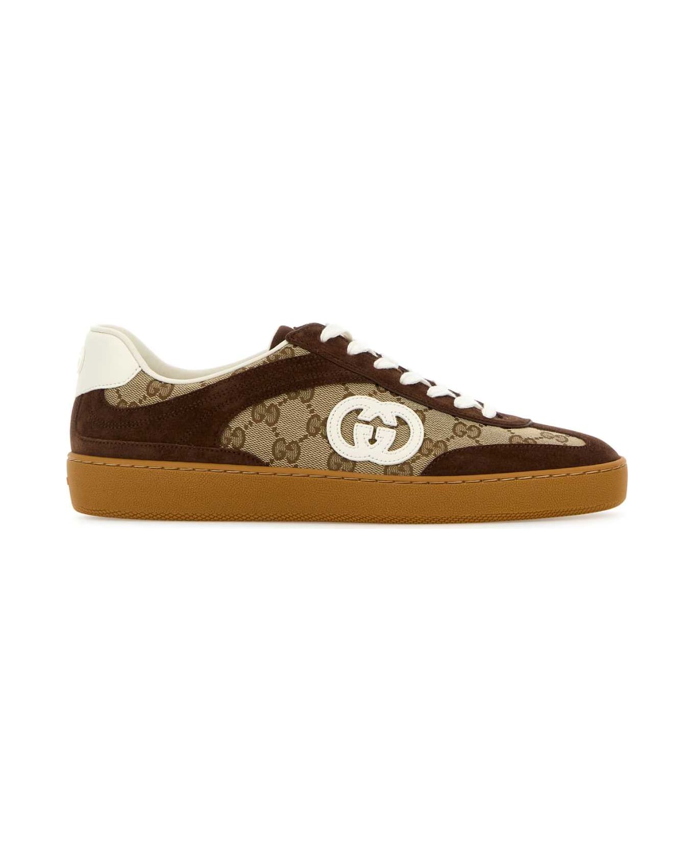 Gucci Gg Fabric And Suede Sneakers - GGSUPREME