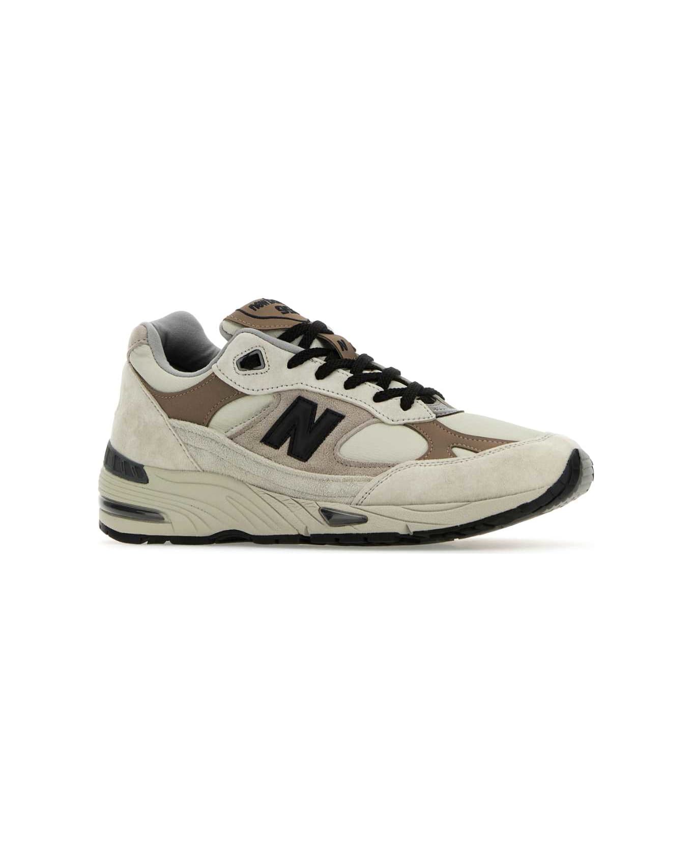 New Balance Multicolor Leather And Fabric Made In Usa 991 Sneakers - BEIGE スニーカー