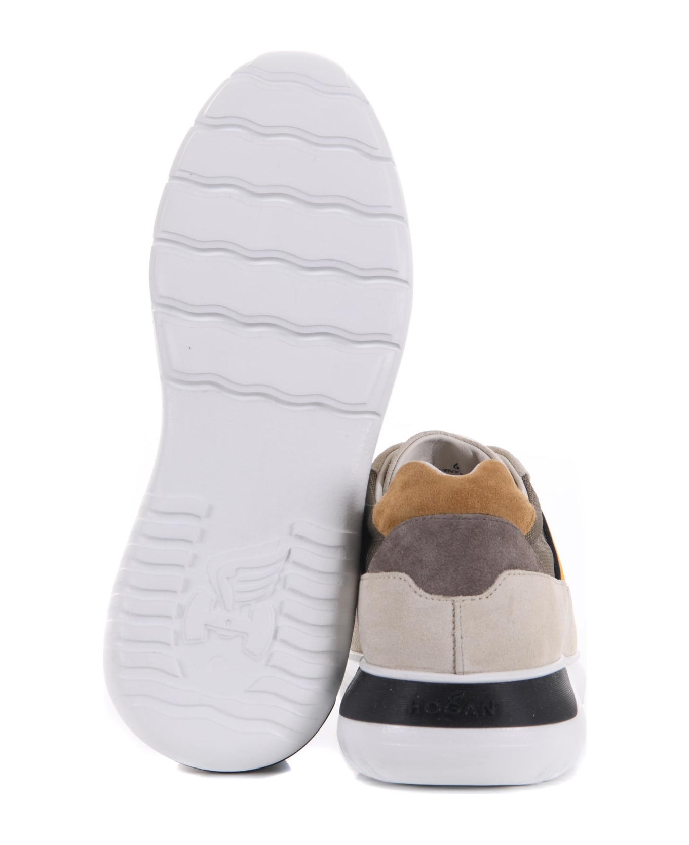 Hogan Sneakers Hogan "interactive³" In Pelle Disponibile Store Scafati - Marrone/ecrù