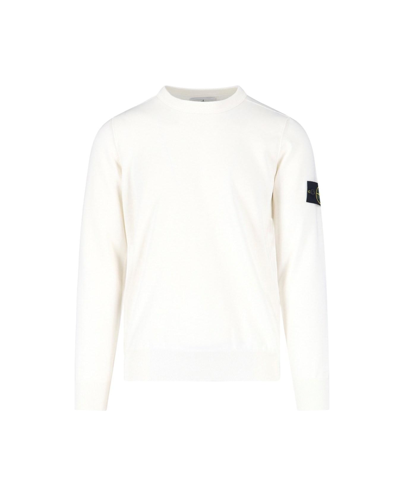Stone Island Logo Sweater - V0001 WHITE