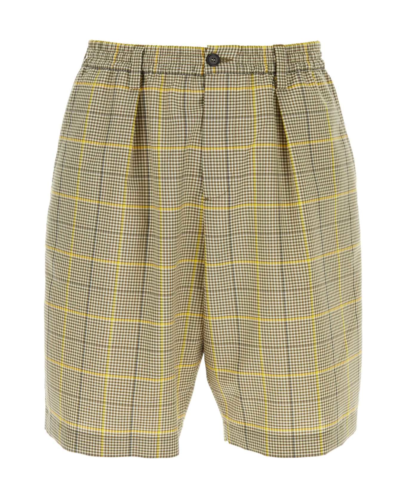 Marni Printed Wool Blend Bermuda Shorts - INDIAYELLOW ショートパンツ