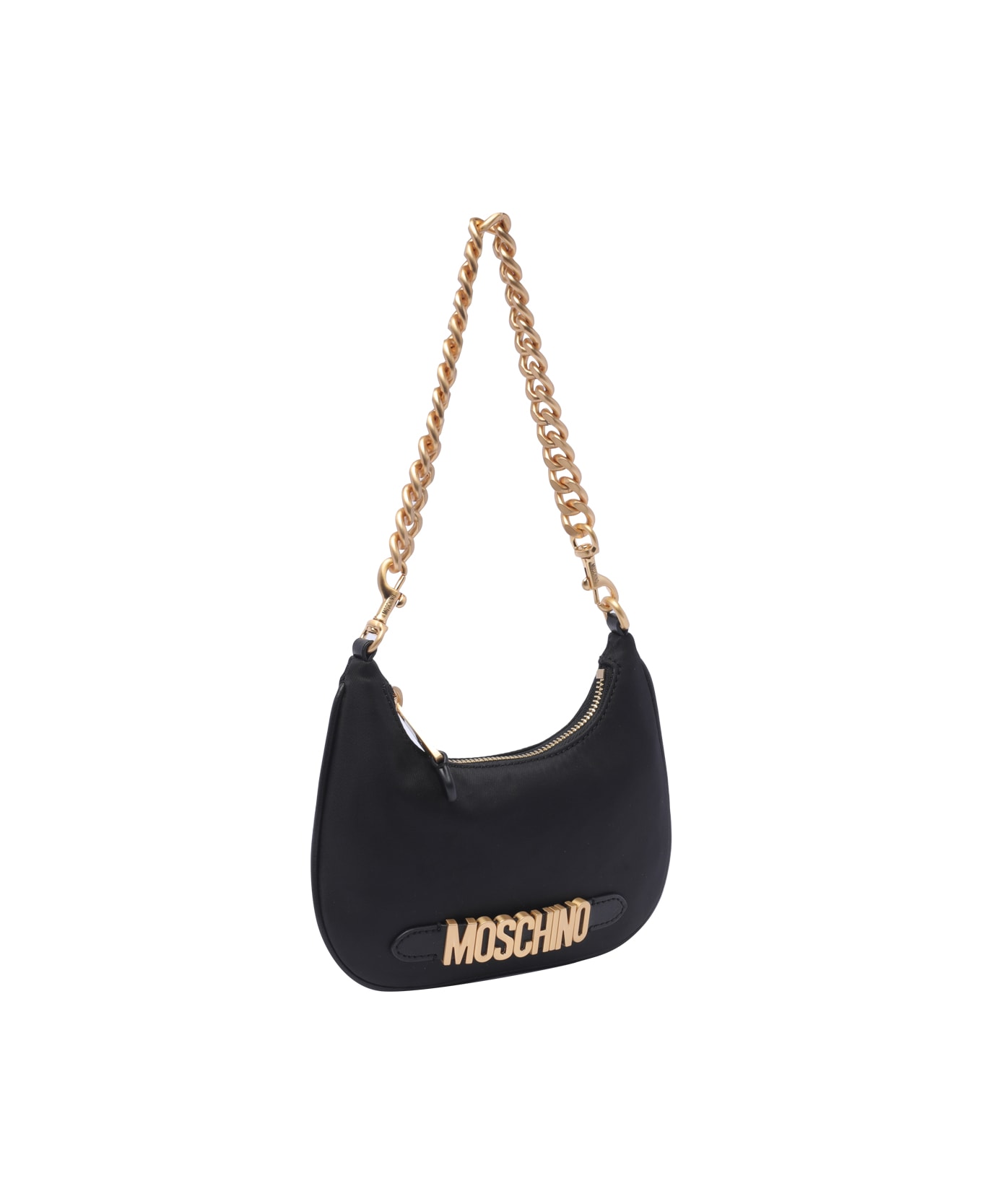 Moschino Lettering Logo Shoulder Bag - Black