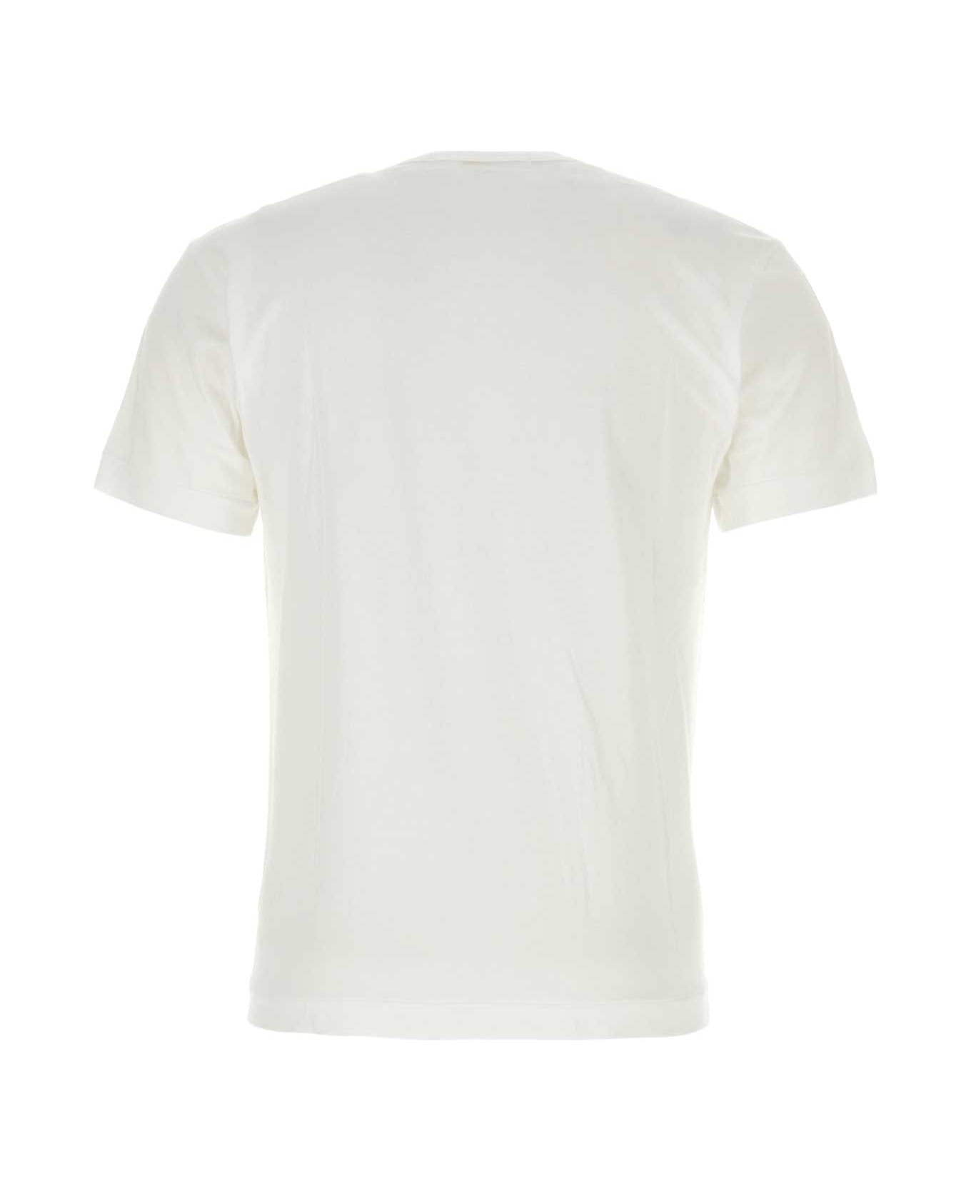 Comme des Garçons Play White Cotton T-shirt - GREEN シャツ