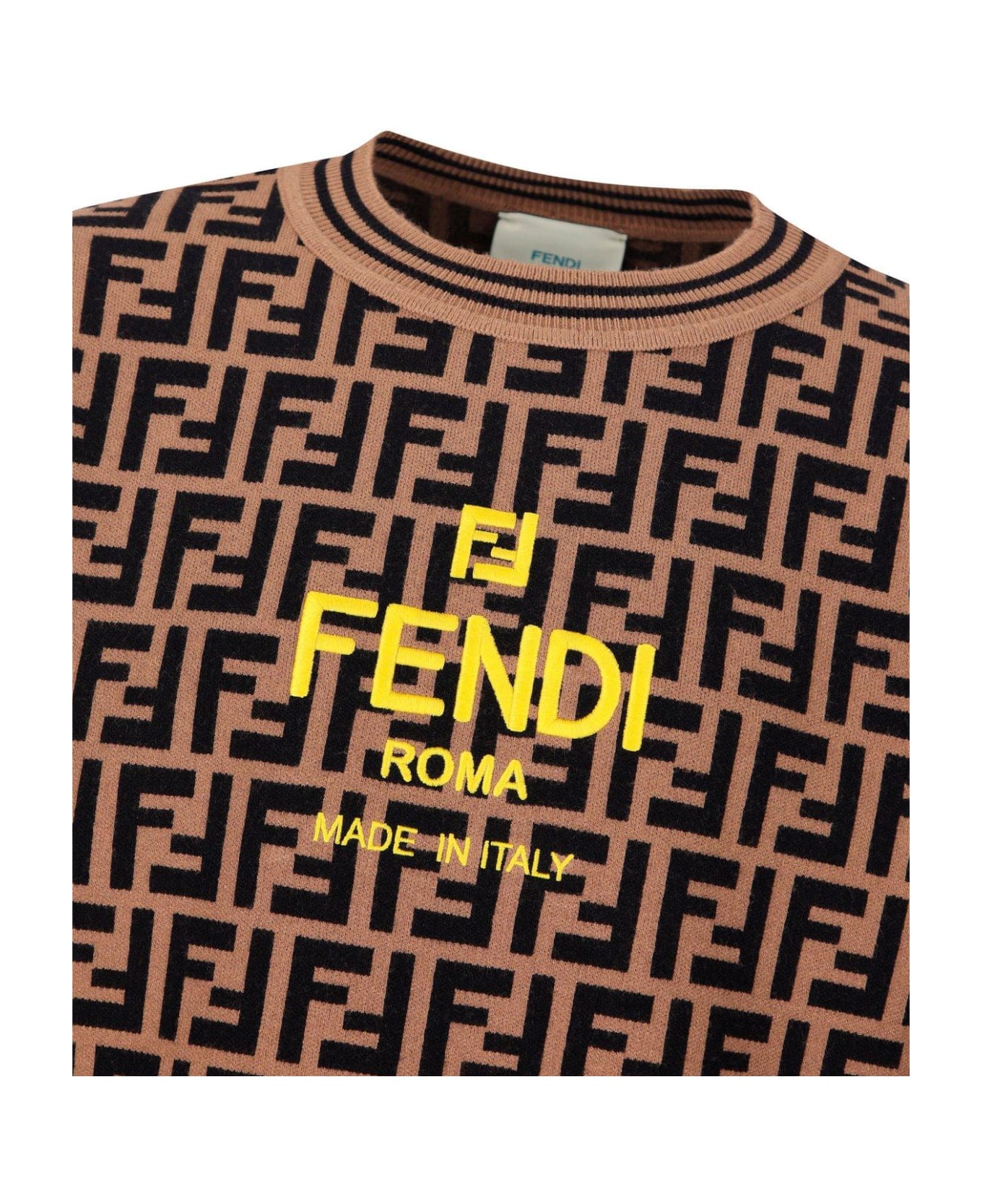 Fendi Allover Ff Motif Knit Jumper - Marrone ニットウェア＆スウェットシャツ