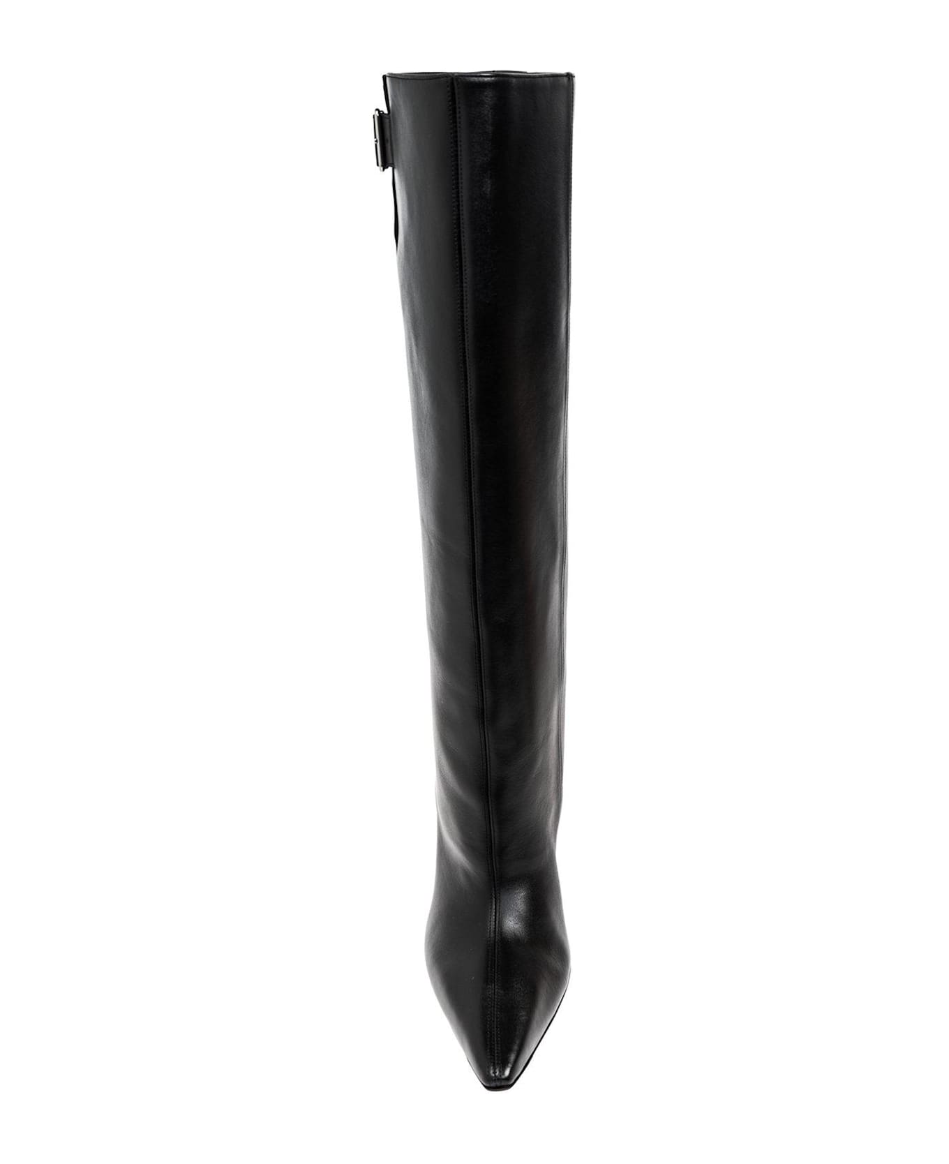 Courrèges Astro Pointed-toe Buckle-detailed Boots - BLACK