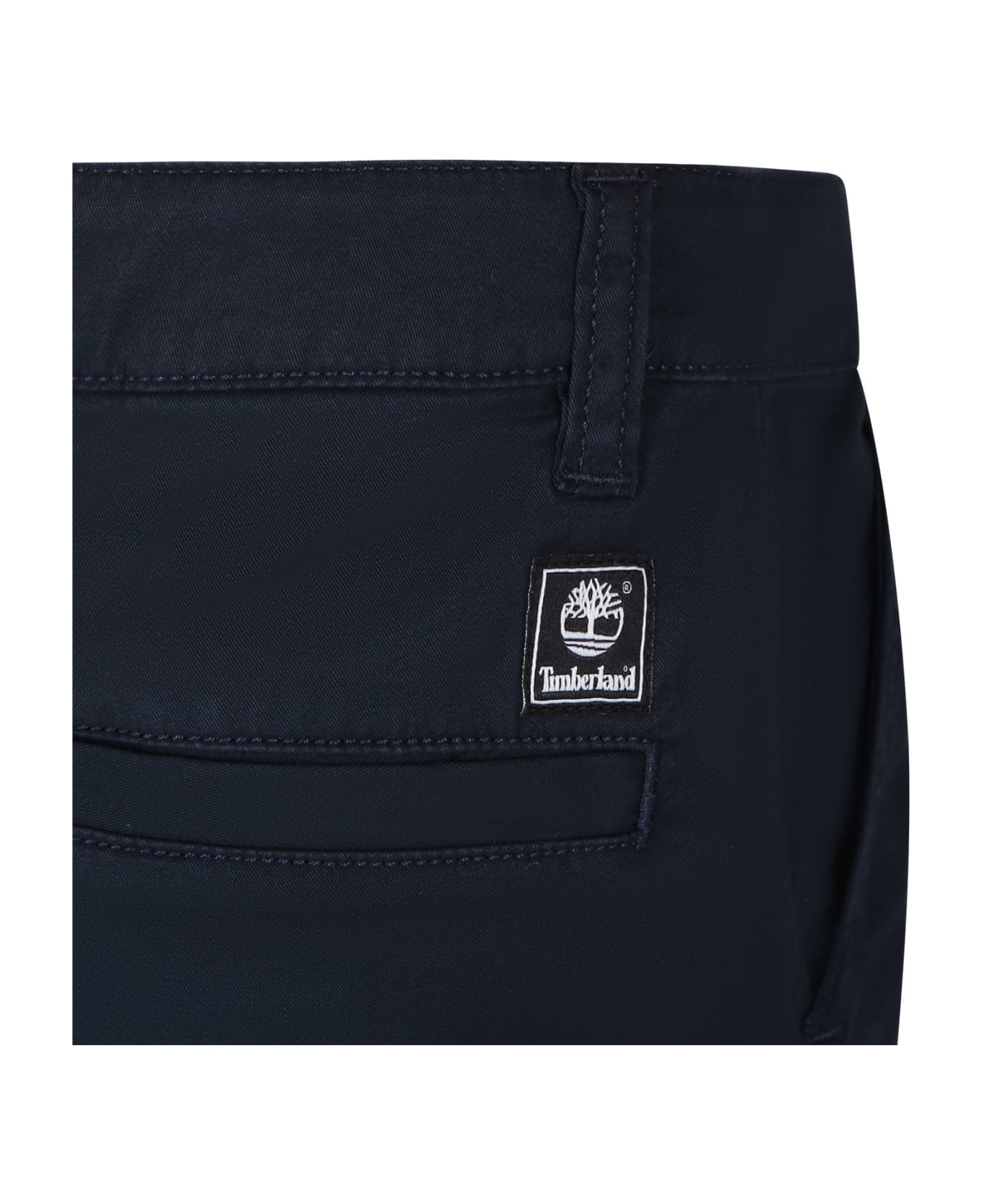 Timberland Blue Shorts For Boy With Logo - Blue ボトムス