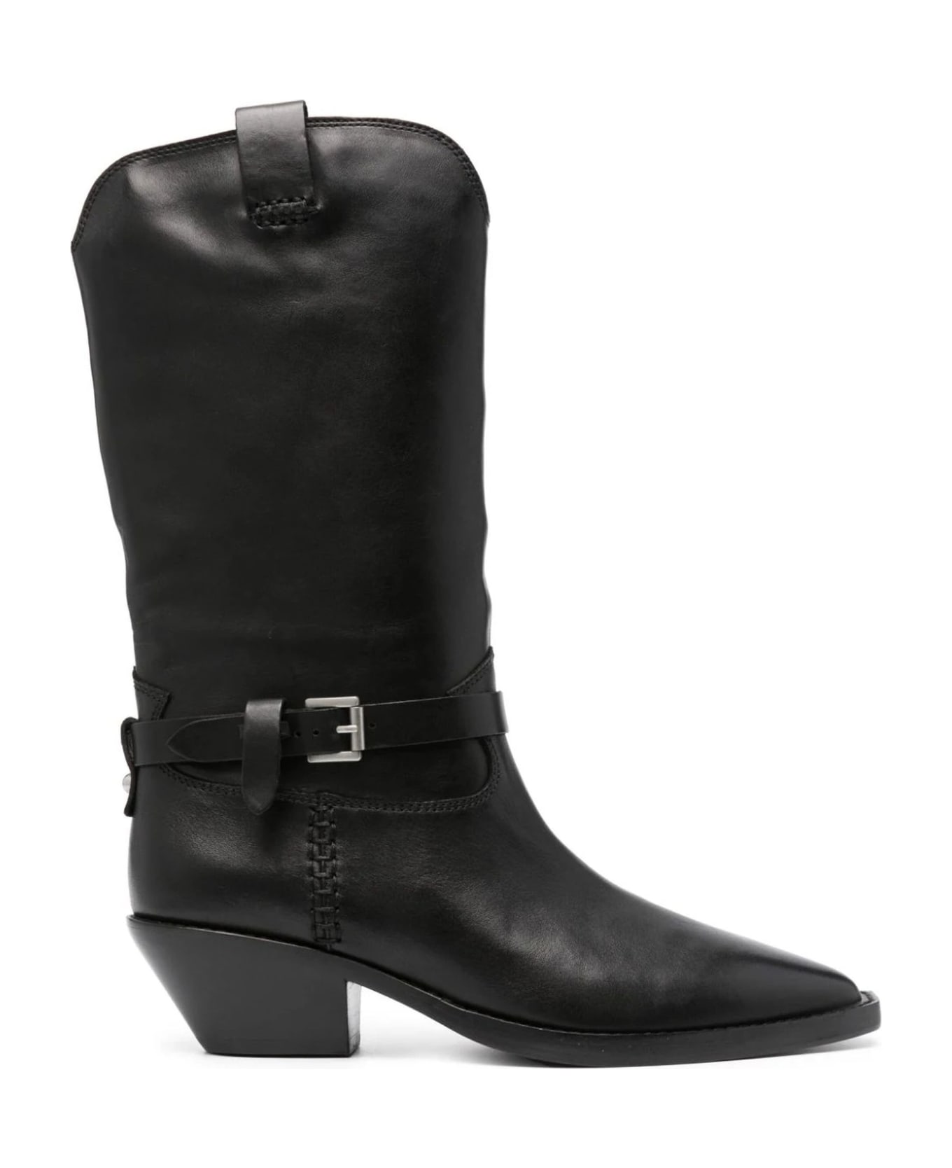 Ash Black Calf Leather Duran Boots - Black ブーツ
