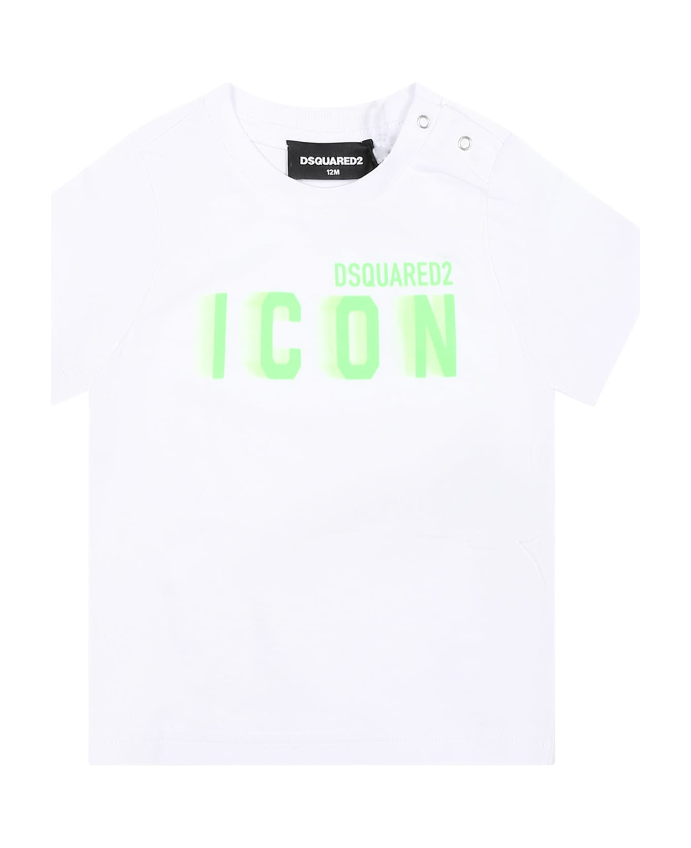 Dsquared2 White T-shirt For Baby Boy With Logo - White Tシャツ＆ポロシャツ