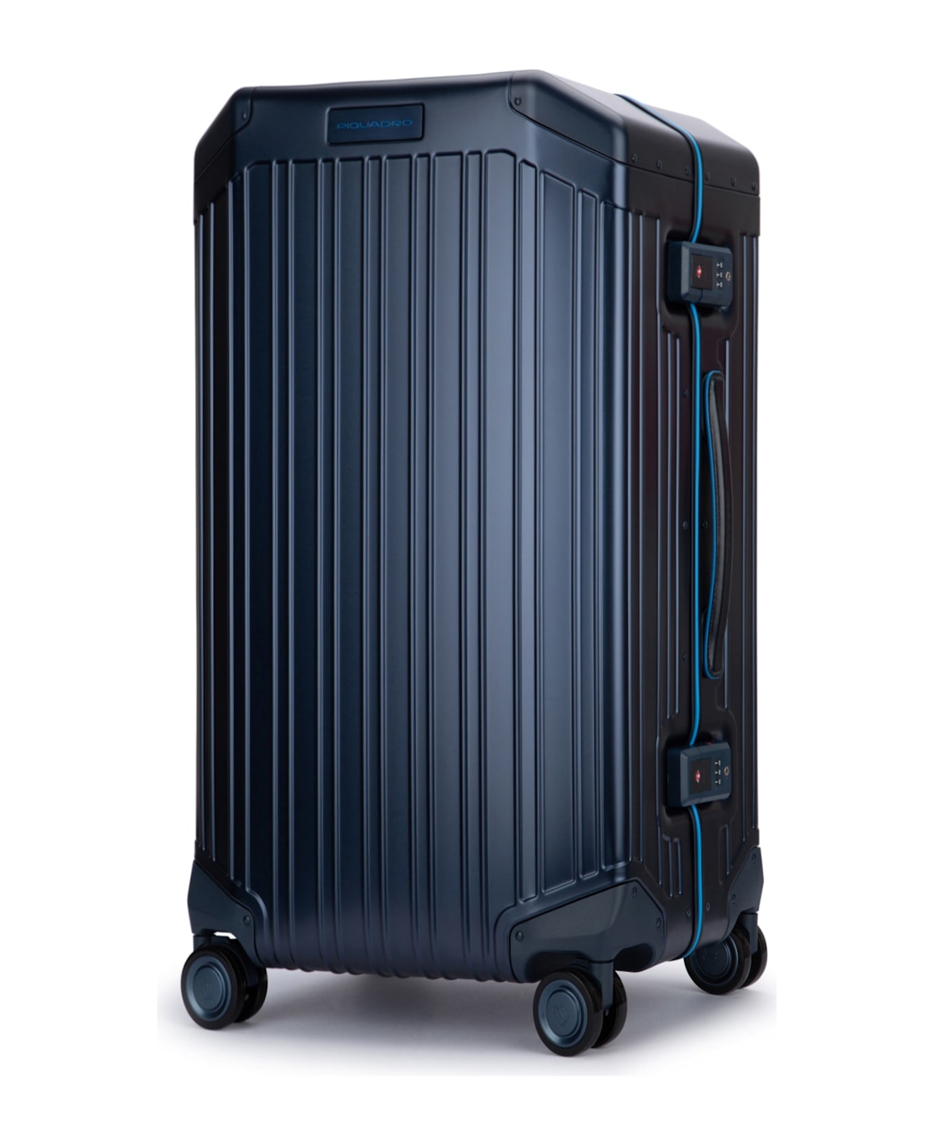 Piquadro Trolley Medio 4 Ruote In Alluminio E Pelle - BLU2