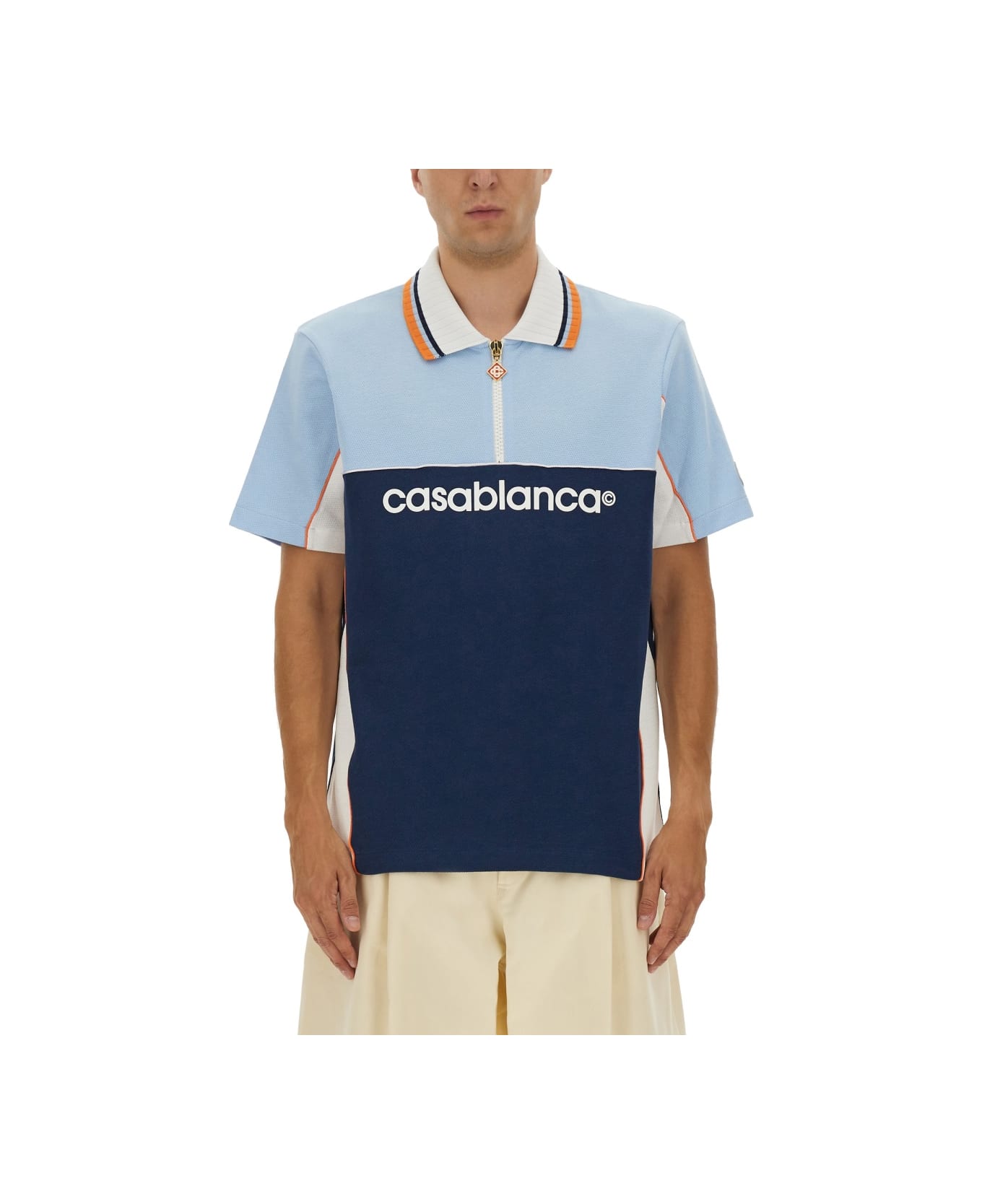 Casablanca Oversize Fit Polo Shirt - BLUE