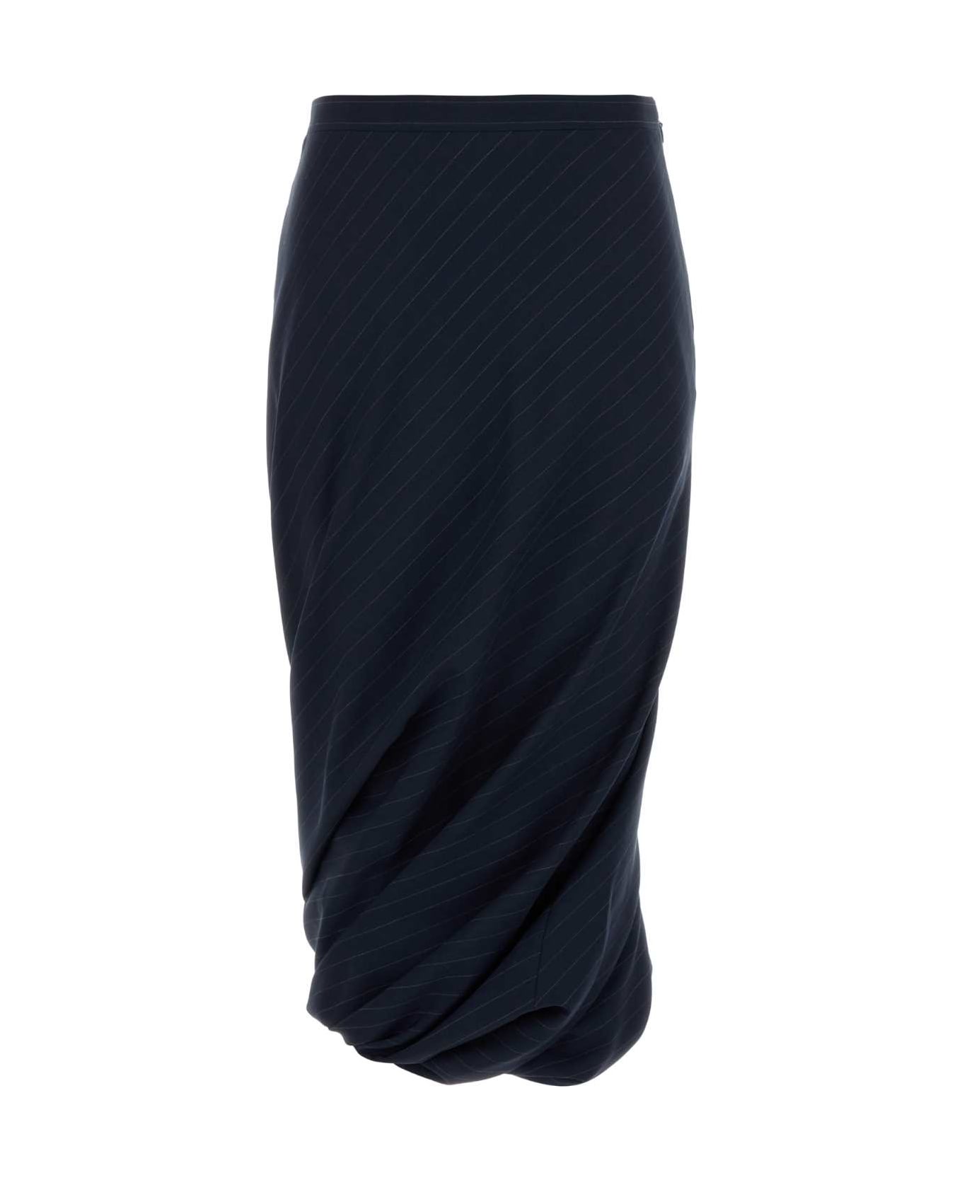 Balenciaga Embroidered Wool Skirt - DARK NAVY