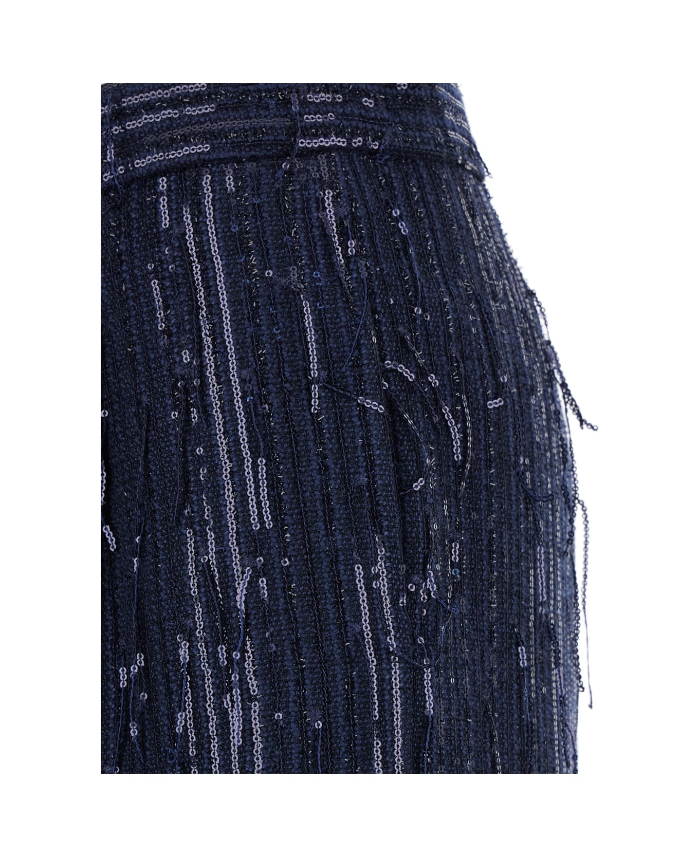 Federica Tosi Blue Sequin Palazzo Pants In Tech Fabric Woman - Blu