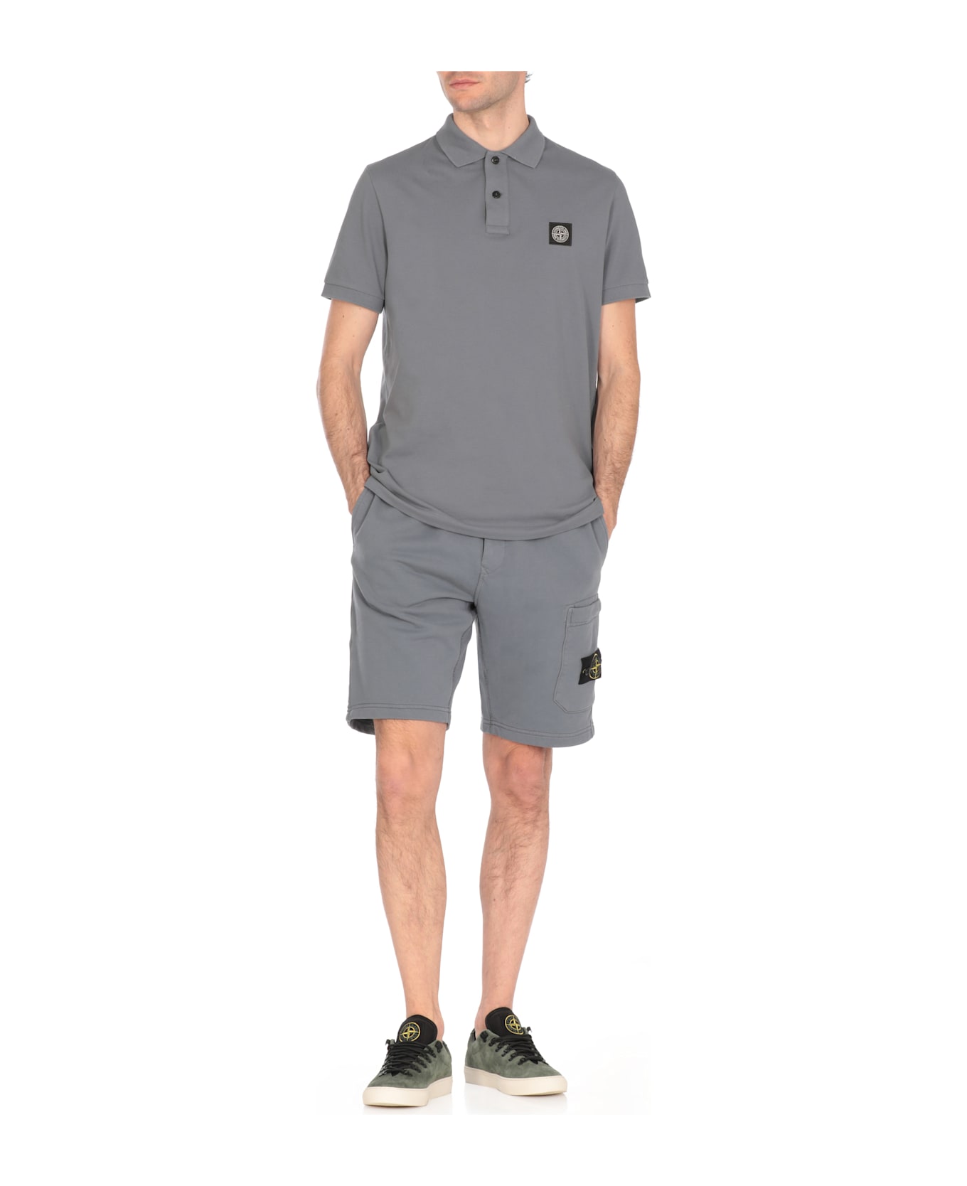 Stone Island Short Sleeve Slim Fit Polo Shirt - Blue