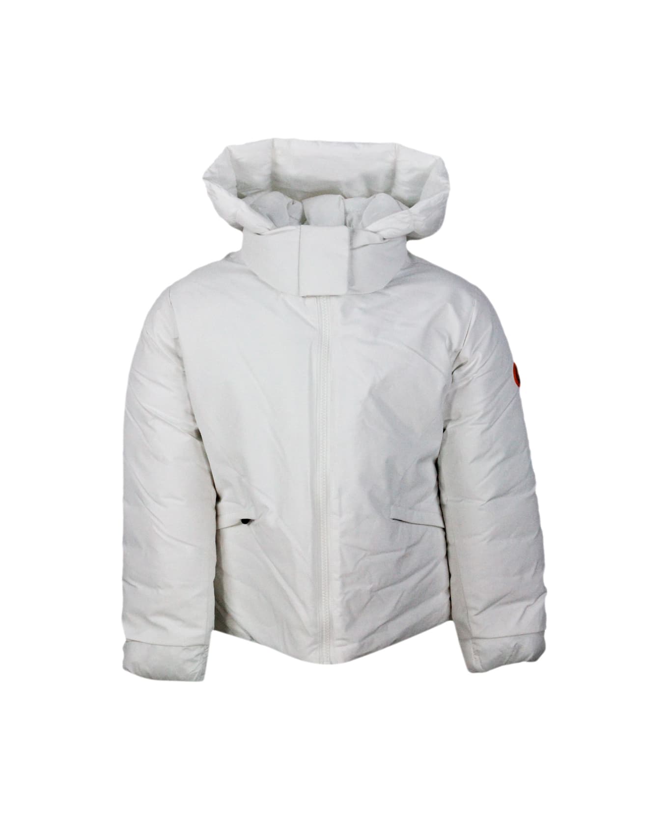 Save the Duck Liri Down Jacket With Removable Hood With Animal Free Padding With Animal Free Padding With Zip Closure And Logo On The Sleeve. - White コート＆ジャケット