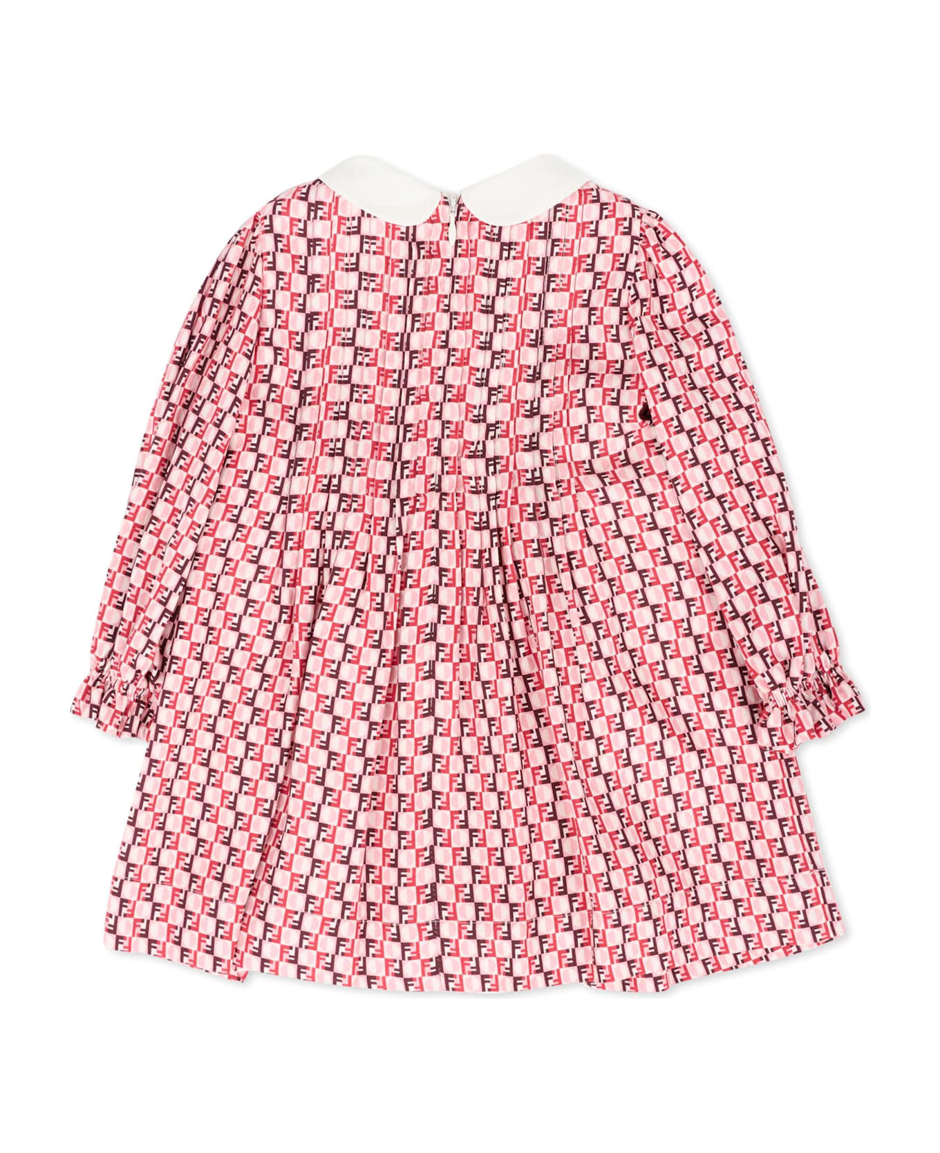 Fendi Pink Dress For Baby Girl With Ff - Pink