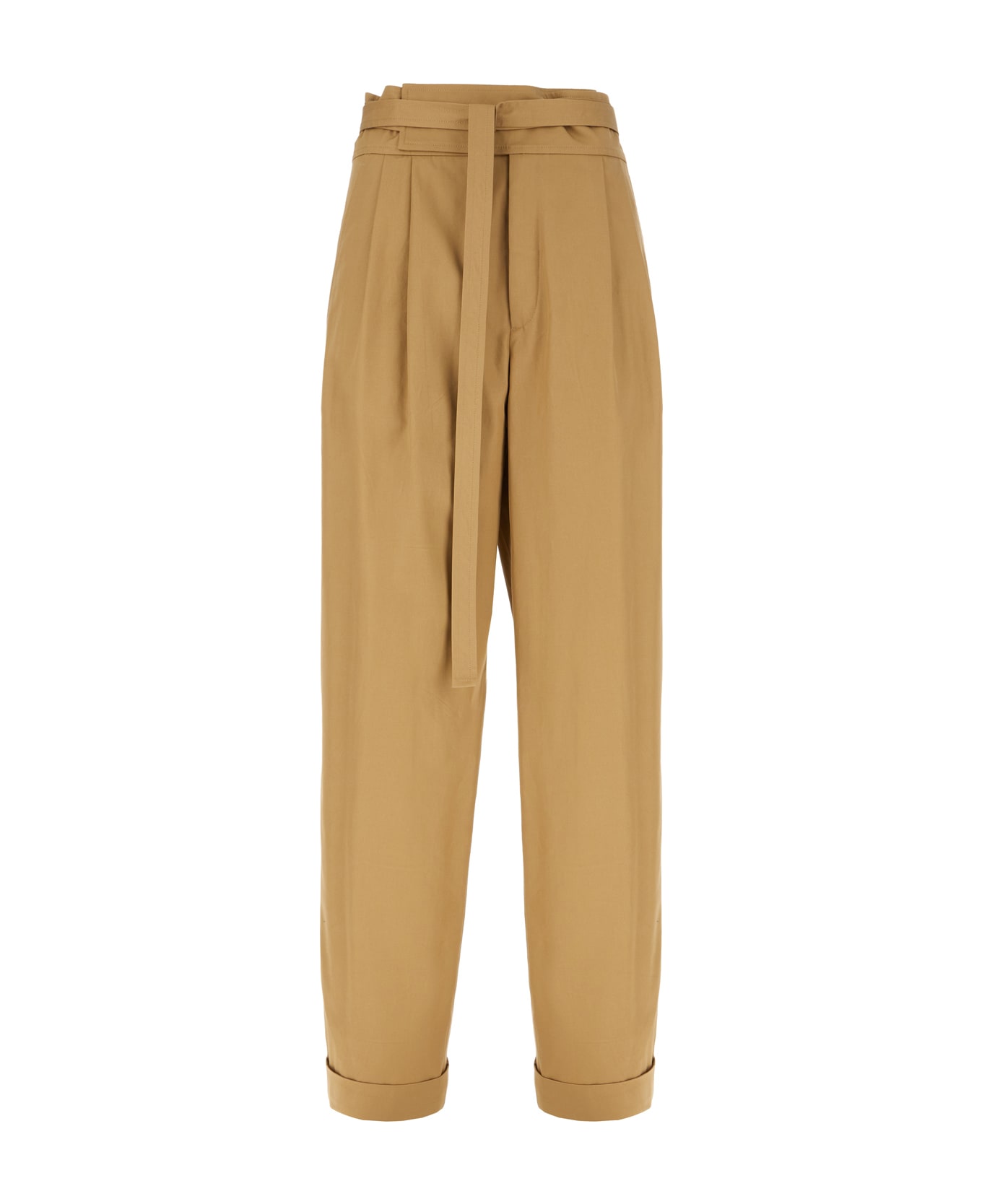 Saint Laurent Beige Cotton Pants - SAHARA
