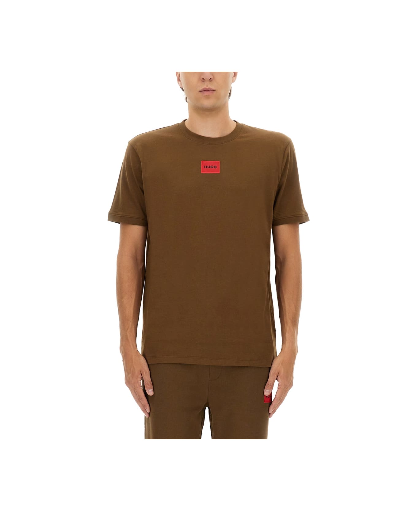 Hugo Boss Regular Fit Sweatshirt With Logo Label - BROWN