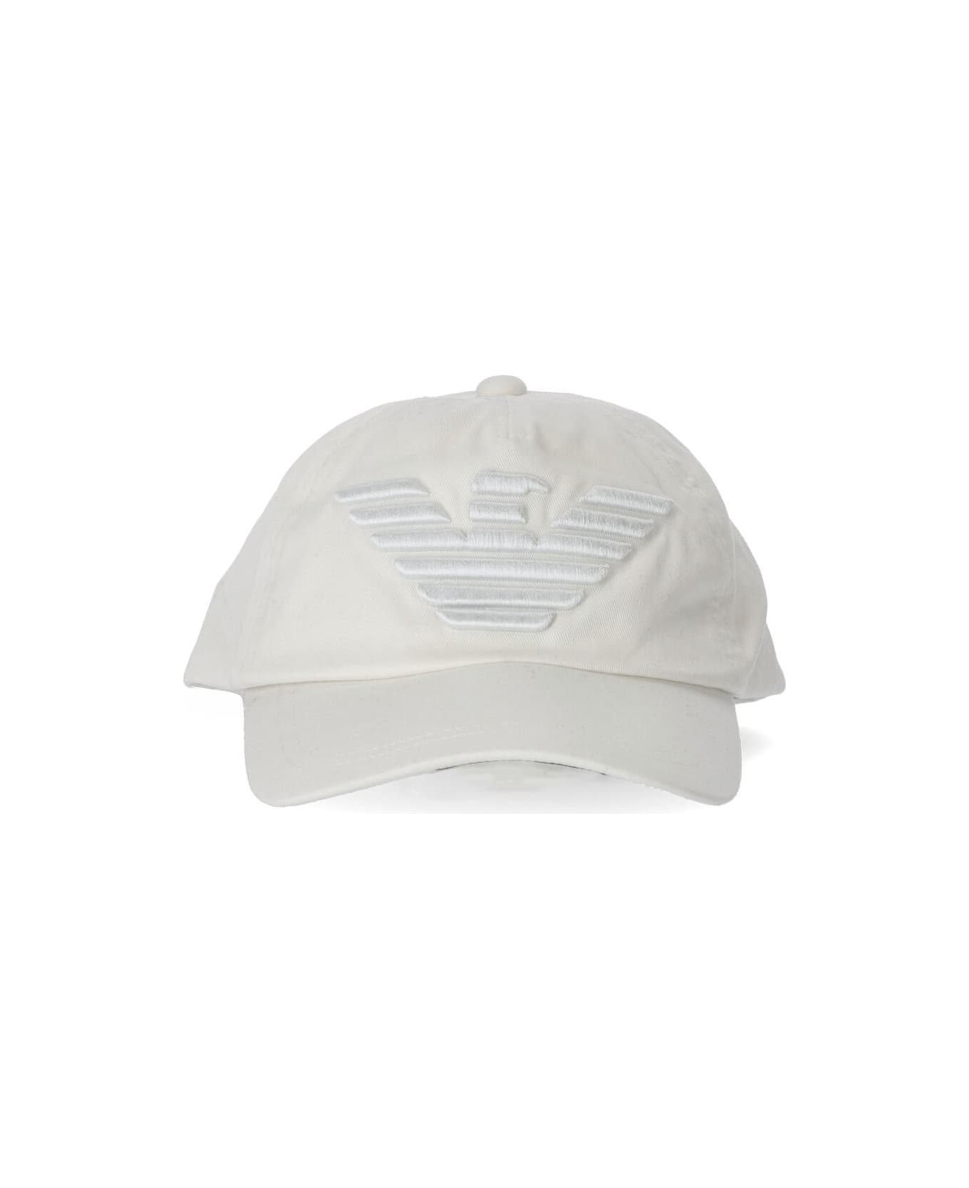 Emporio Armani Eagle White Baseball Cap - White