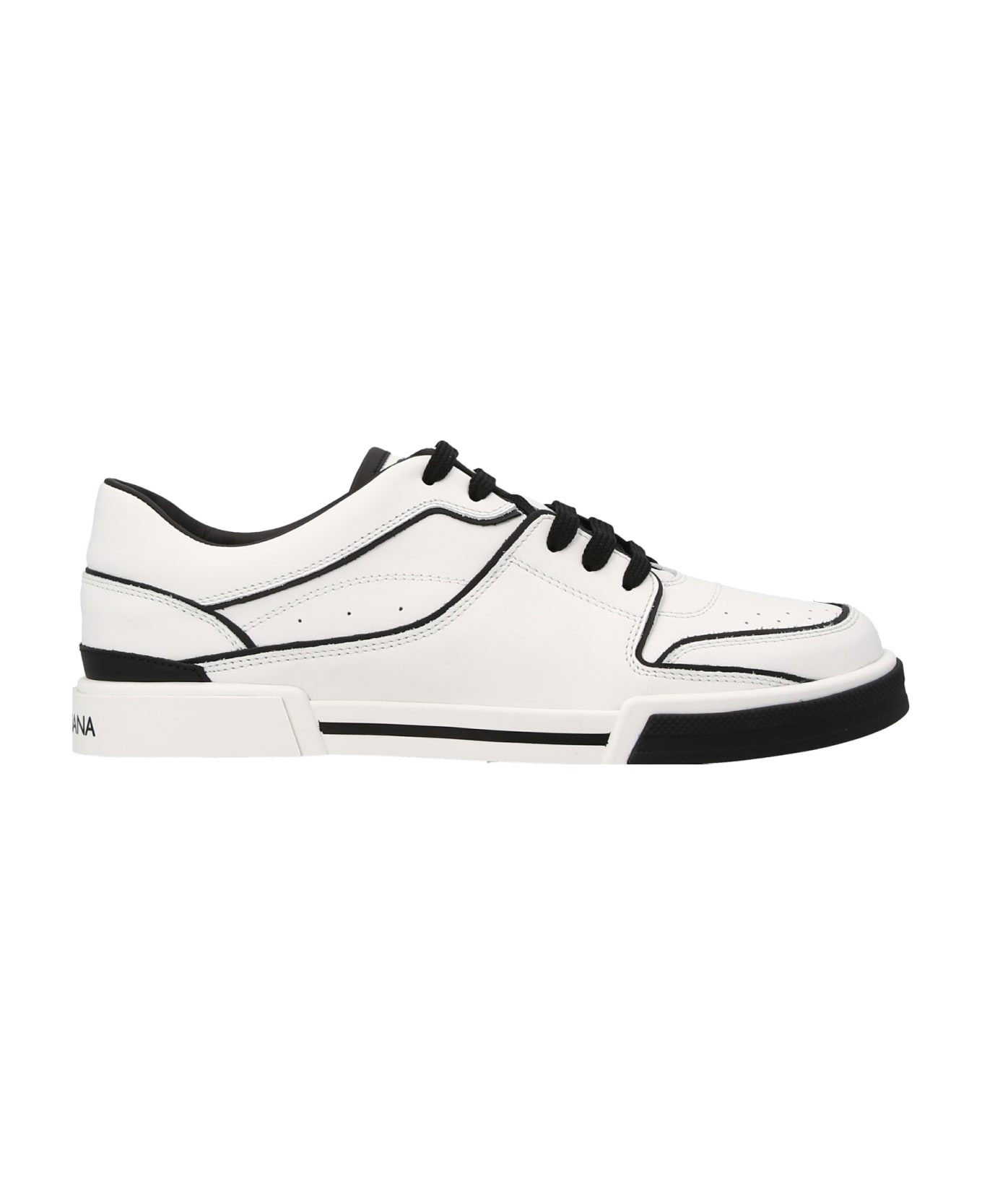 Dolce & Gabbana Logo Leather Sneakers - White/Black