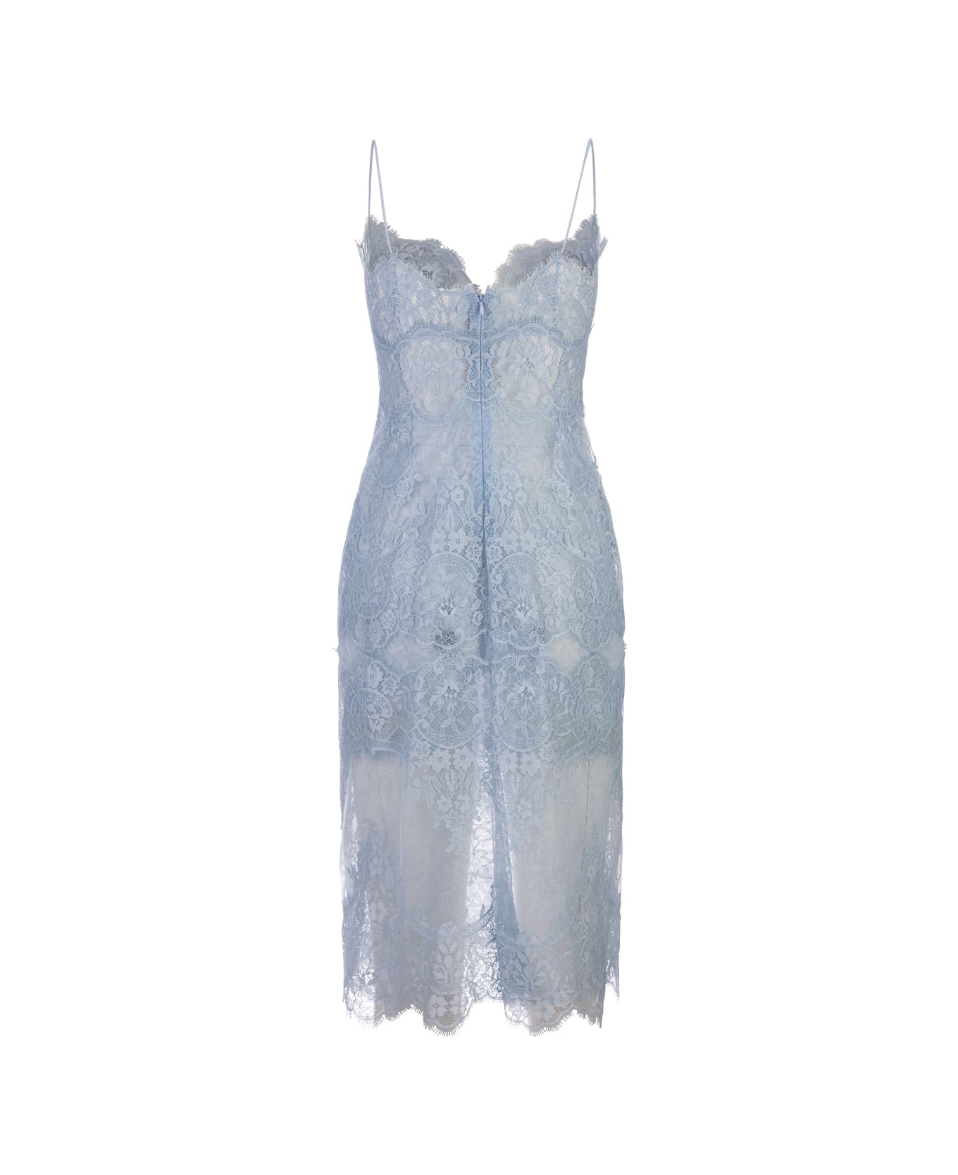 Ermanno Scervino All-over Light Blue Lace Lingerie Dress - Blue