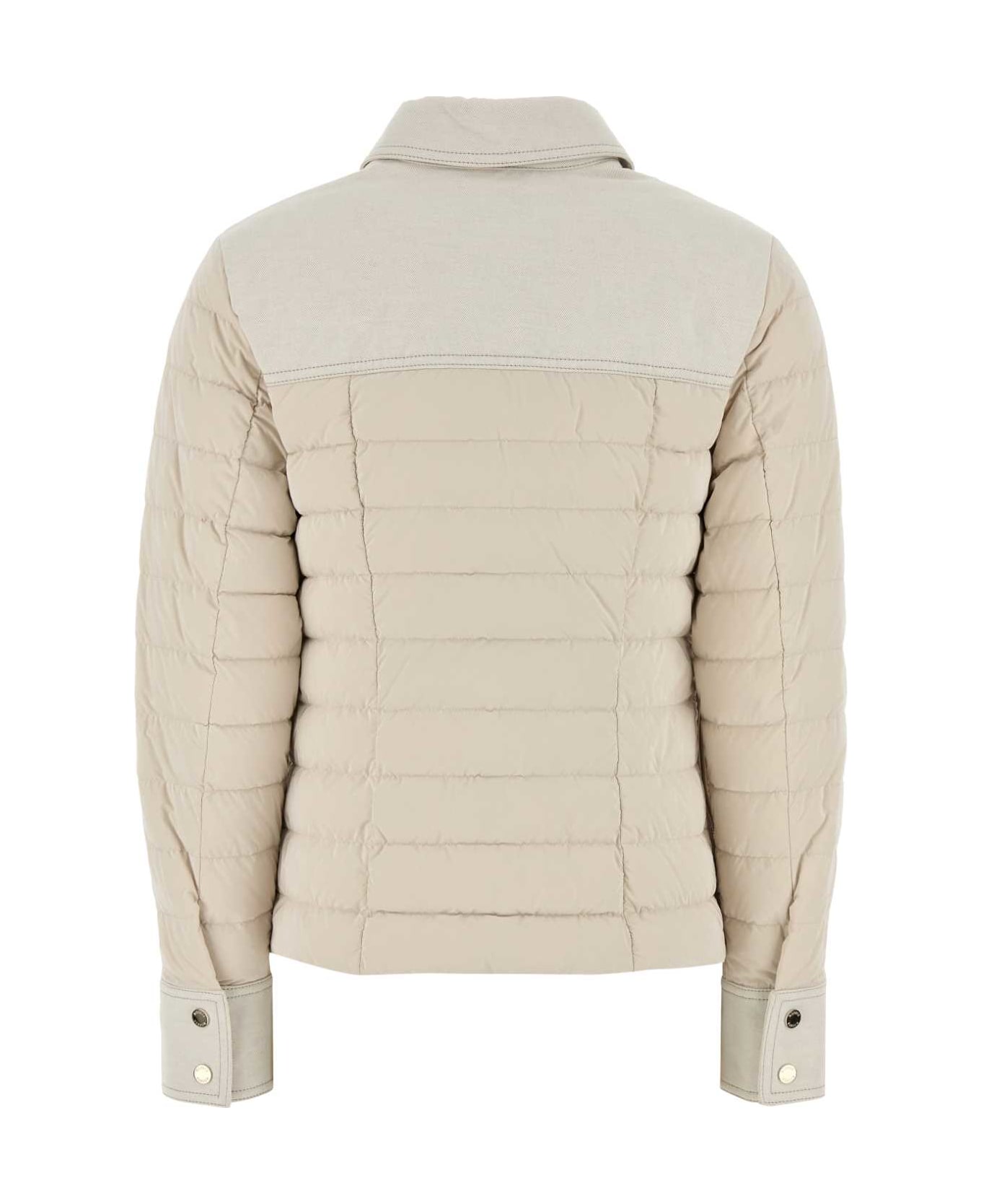 Moorer Sand Nylon Blend Esper Down Jacket - ECRU