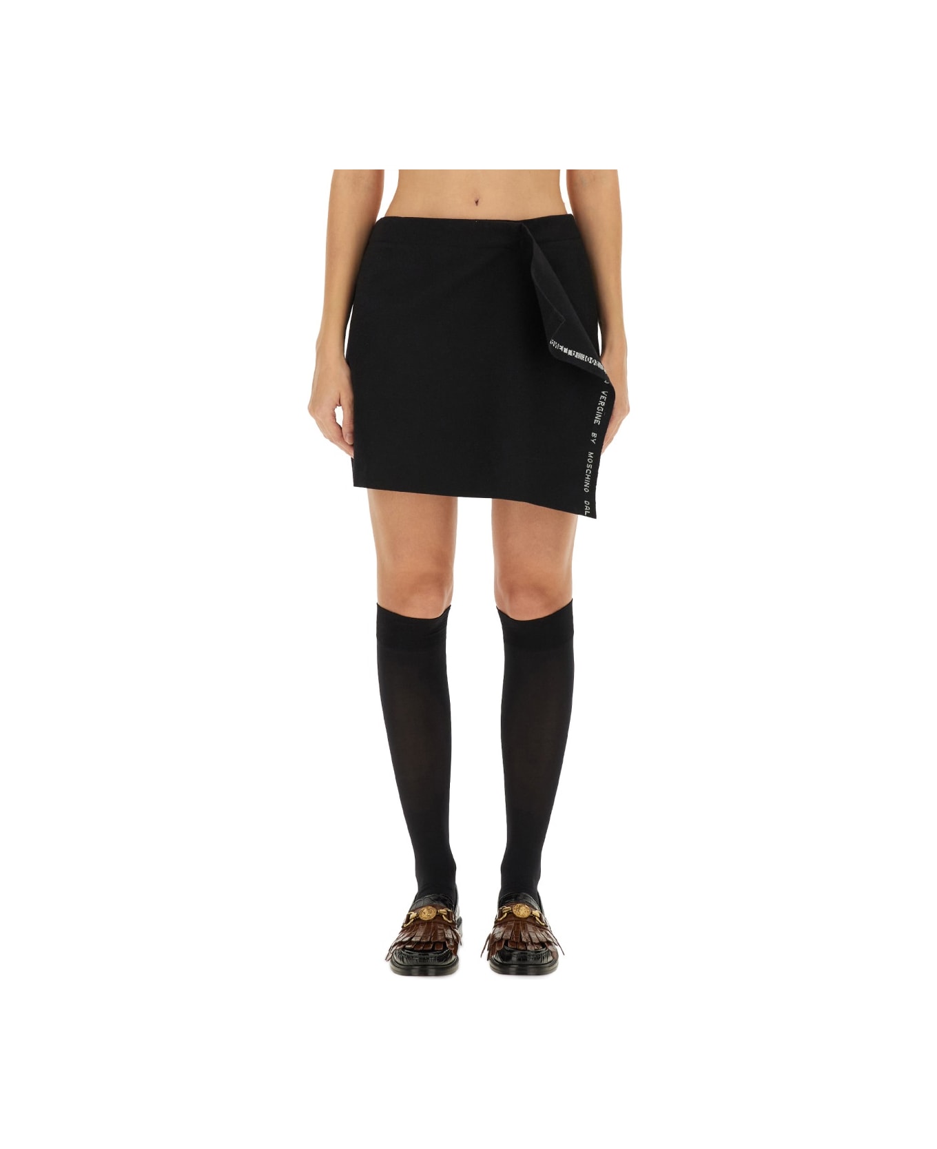 Moschino Wool Wrap Skirt - BLACK