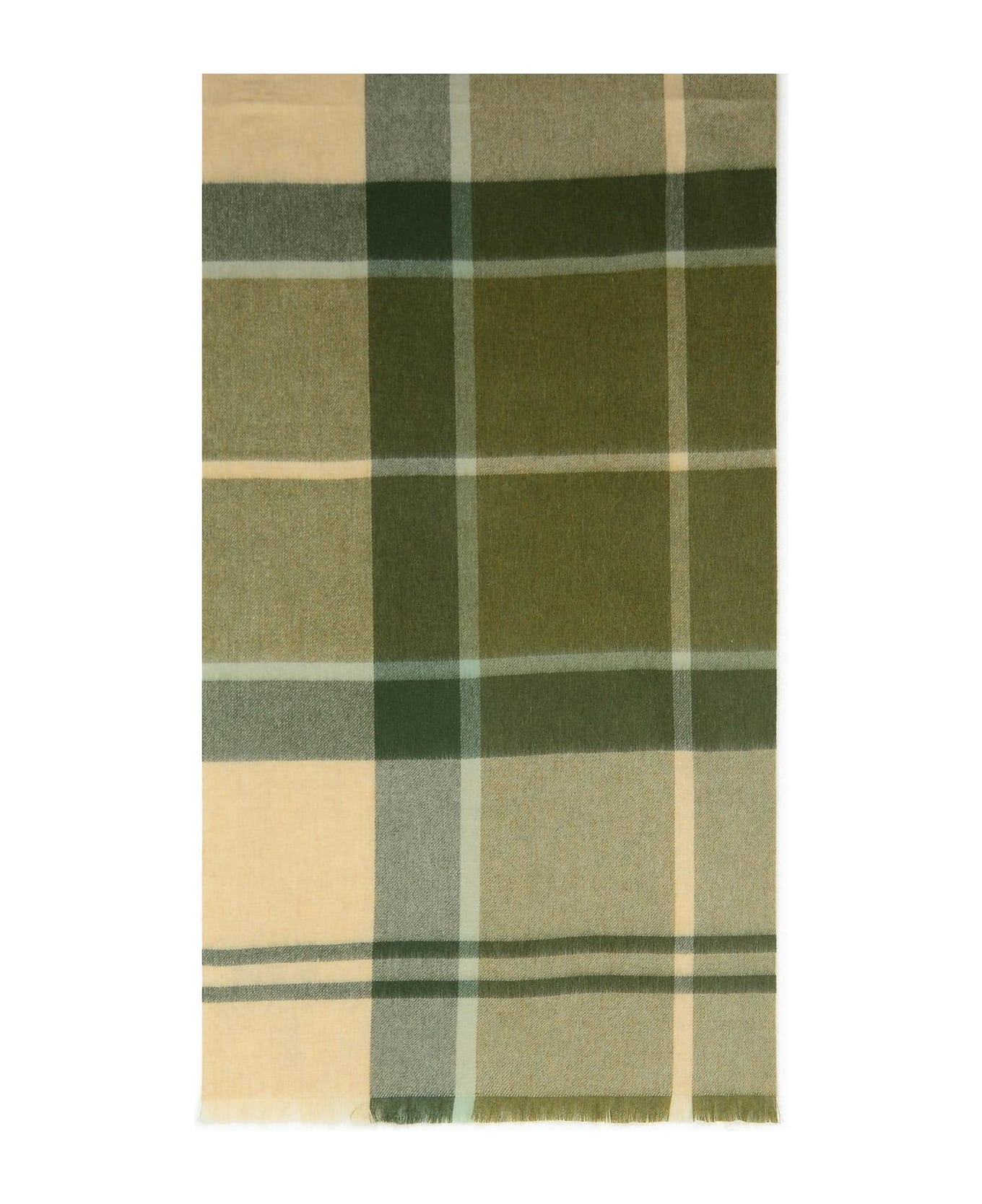 Barbour Rosefield Tartan Frayed Edege Scarf - Ancient Loden