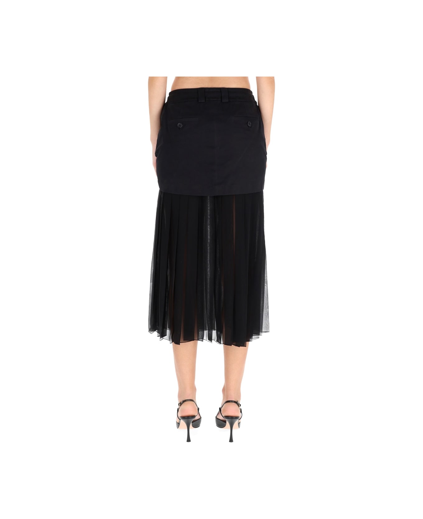 Dolce 
Gabbana Silk Midi Skirt - BLACK