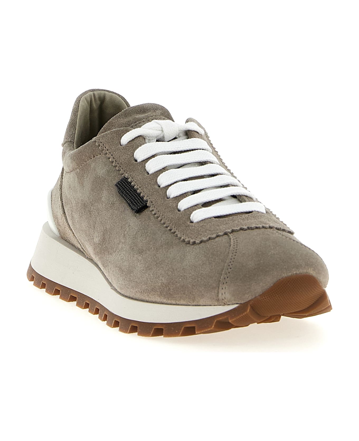 Brunello Cucinelli Shiny Tab Sneakers - Gray
