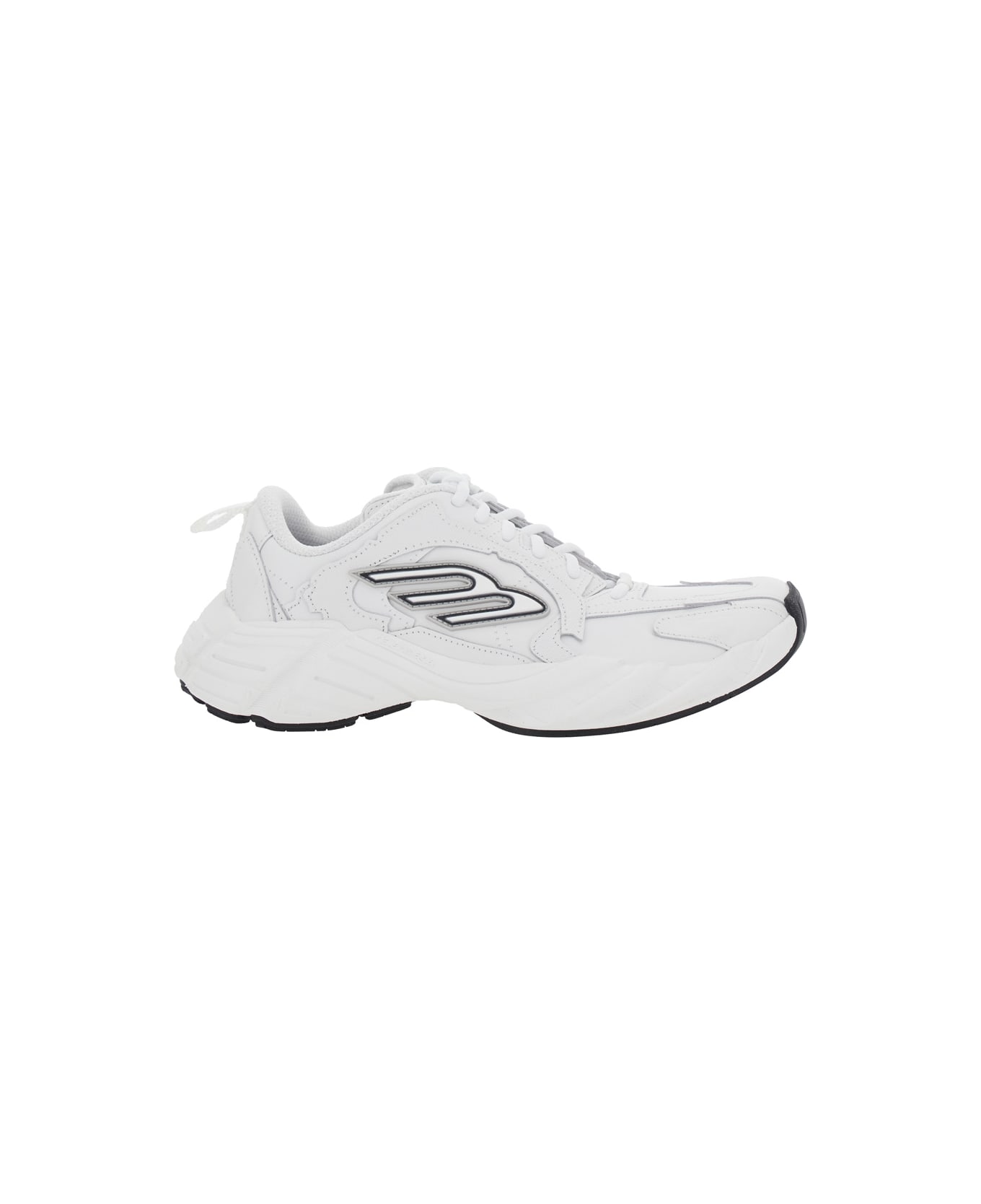 Balenciaga 
monday
 White Low Top Sneakers With Logo Detail On The Side And Size Patch On The Heel In Leather Woman - White