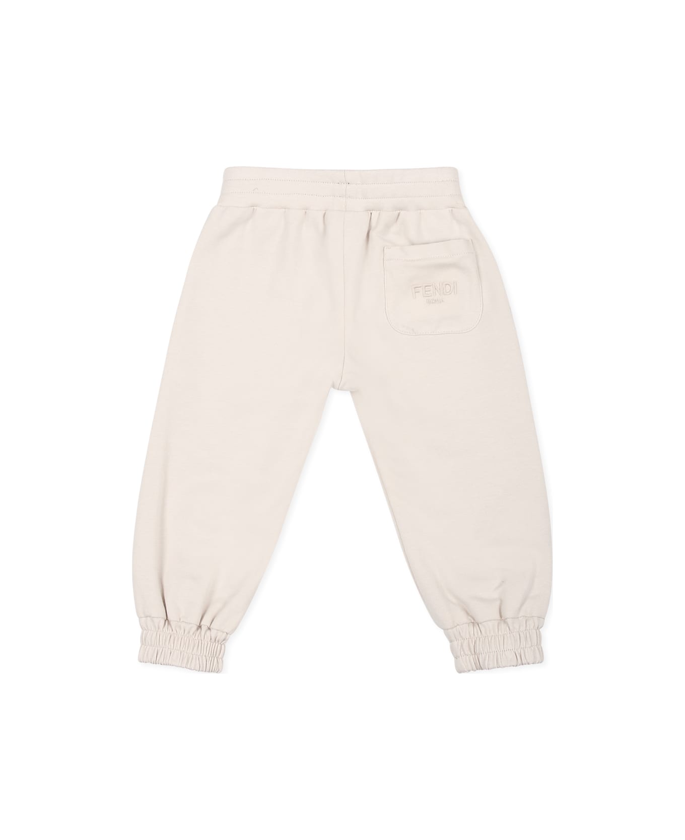 Fendi Beige Trousers For Bbay Boy With Ff - Beige