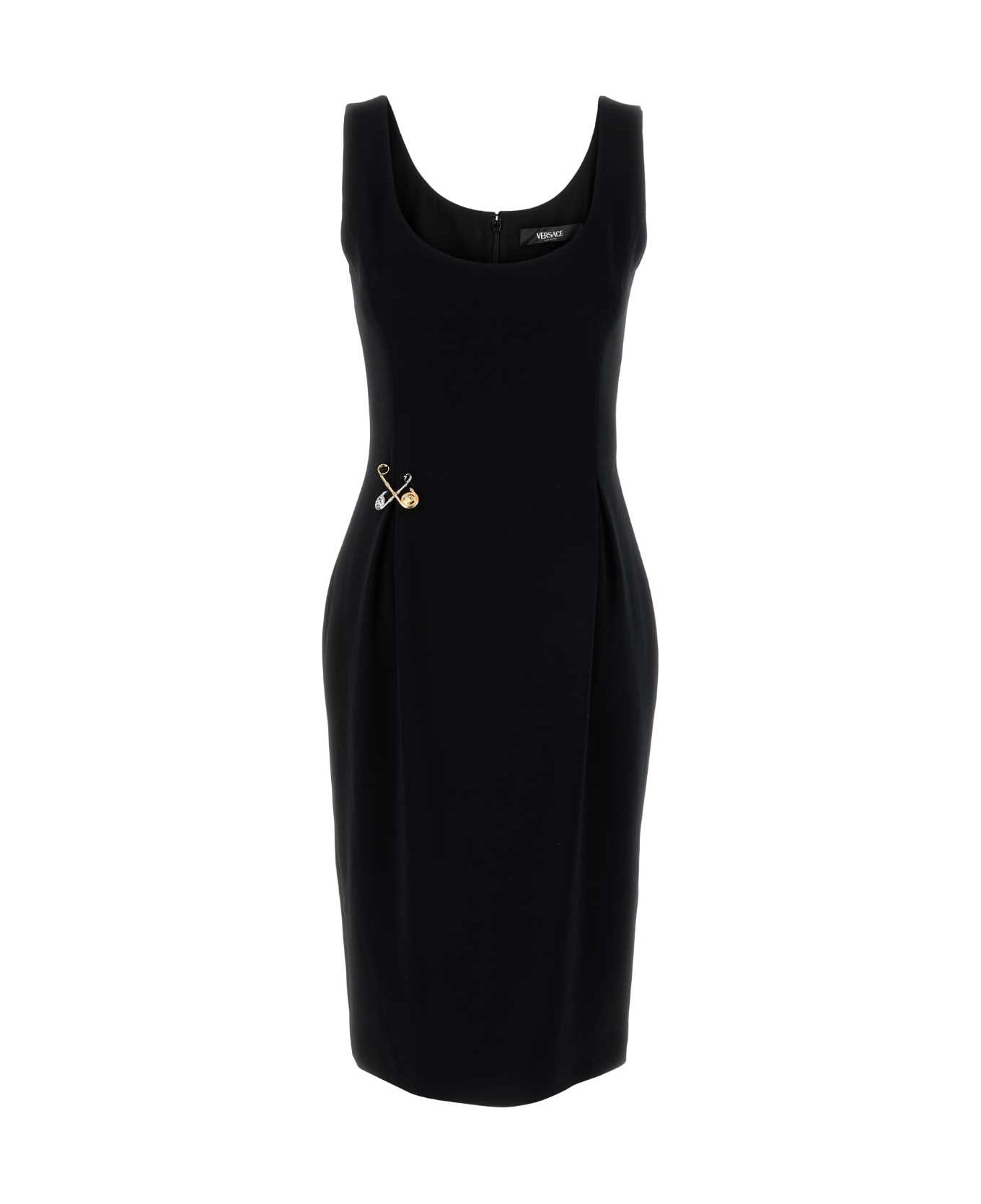 Versace Black Stretch Cady Dress - BLACK