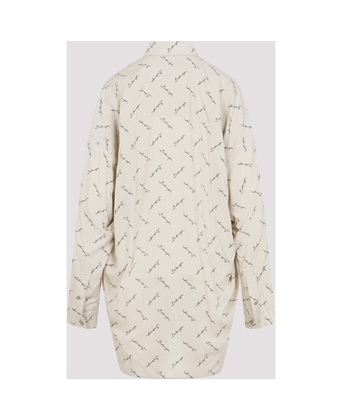 Balenciaga Long Sleeves Cocoon Shirt - Light Beige Black