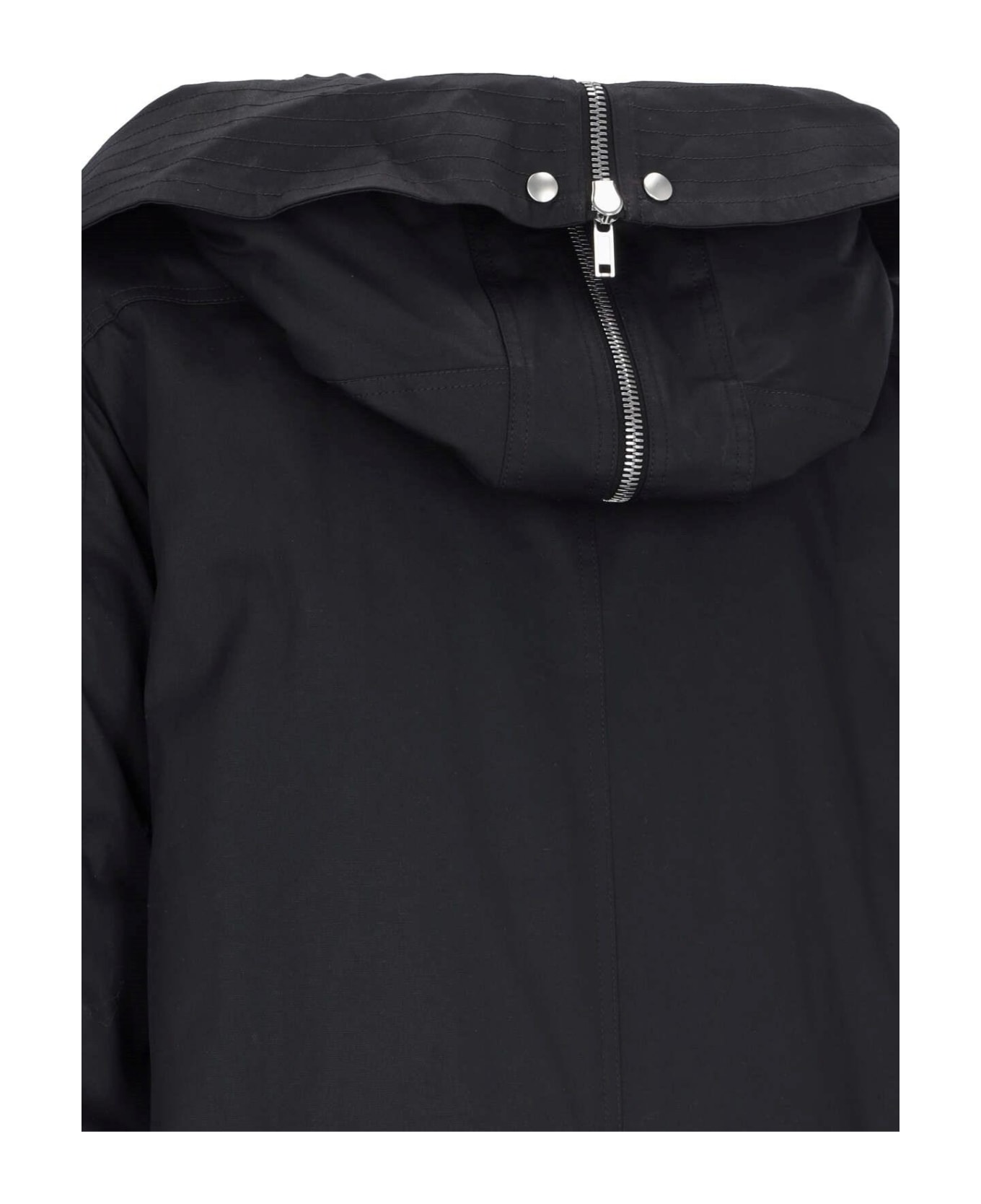 Rick Owens Maxi Hooded Parka - BLACK