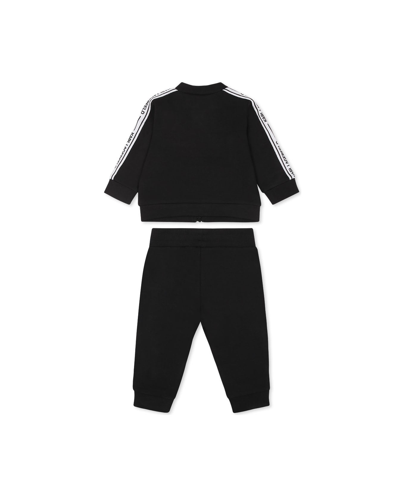 Karl Lagerfeld Kids Black Suit For Babykids With Karl Lagerfeld Print - Black