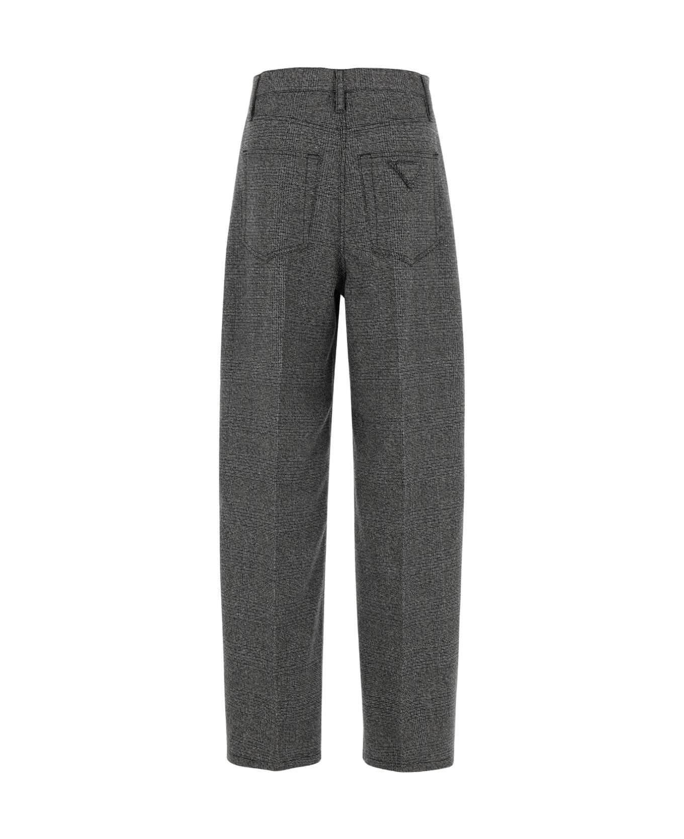 Prada Embroidered Glencheck Pant - ARDESIA