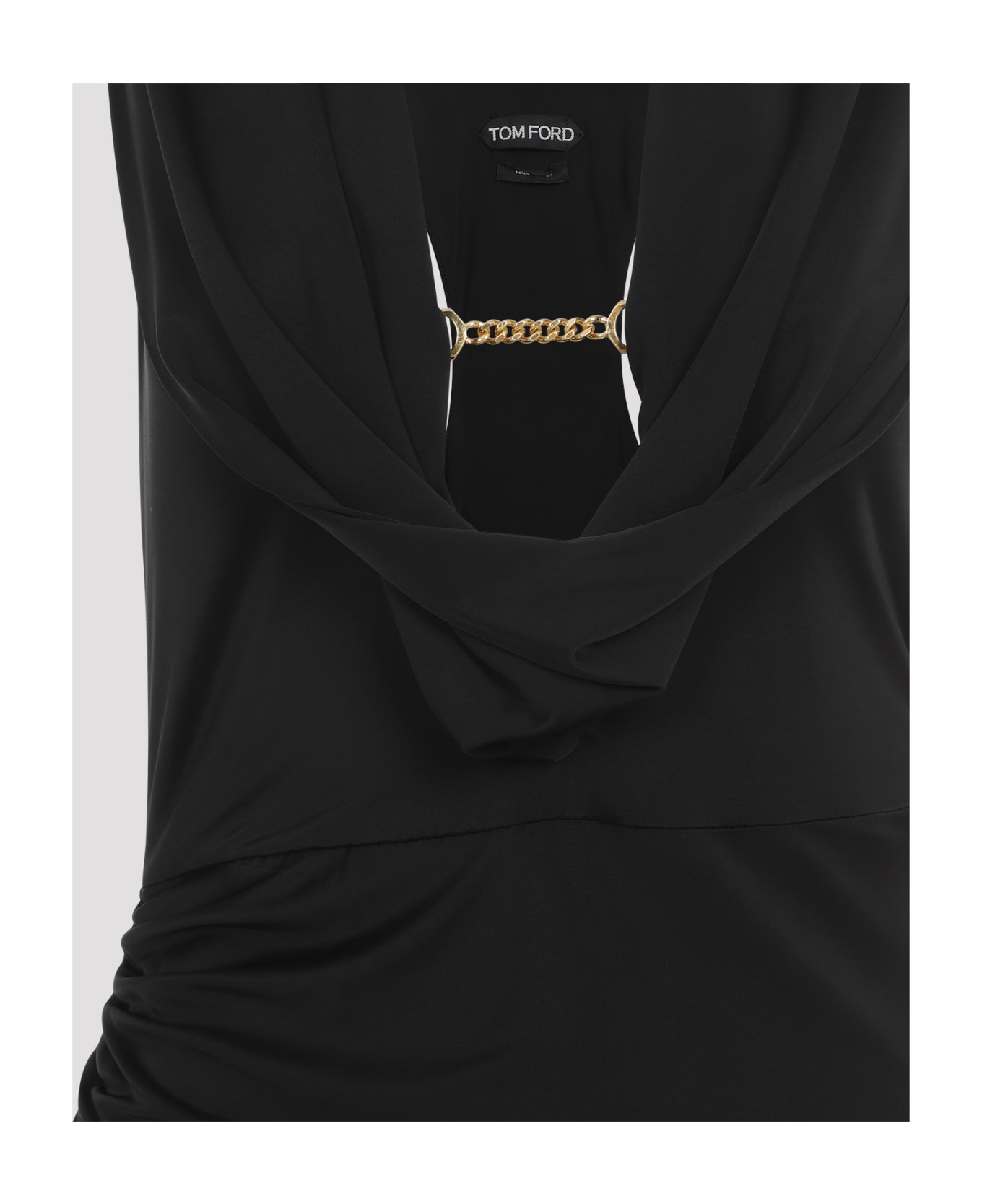 Tom Ford Draped Cocktail Mini Dress - Black