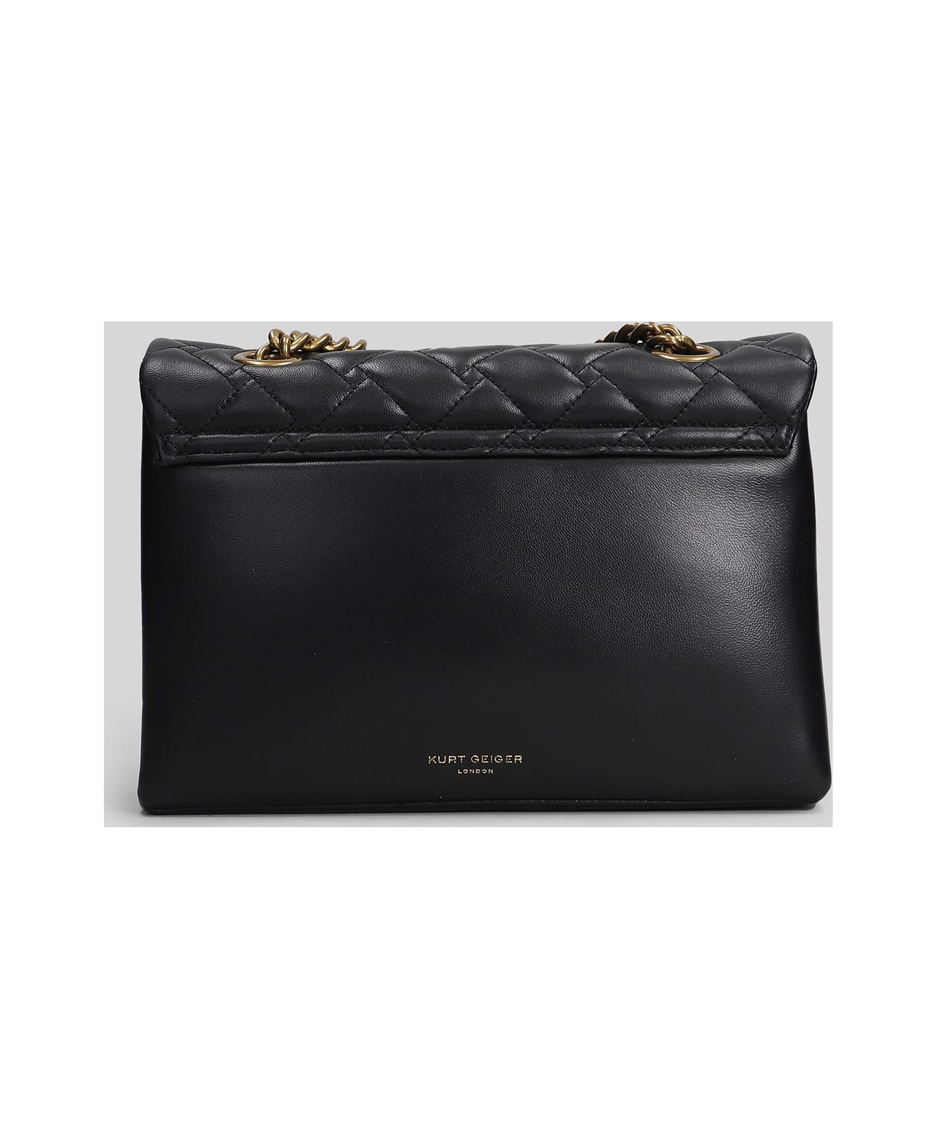 Kurt Geiger Leather Kensington X Shoulder Bag In Black Leather - black