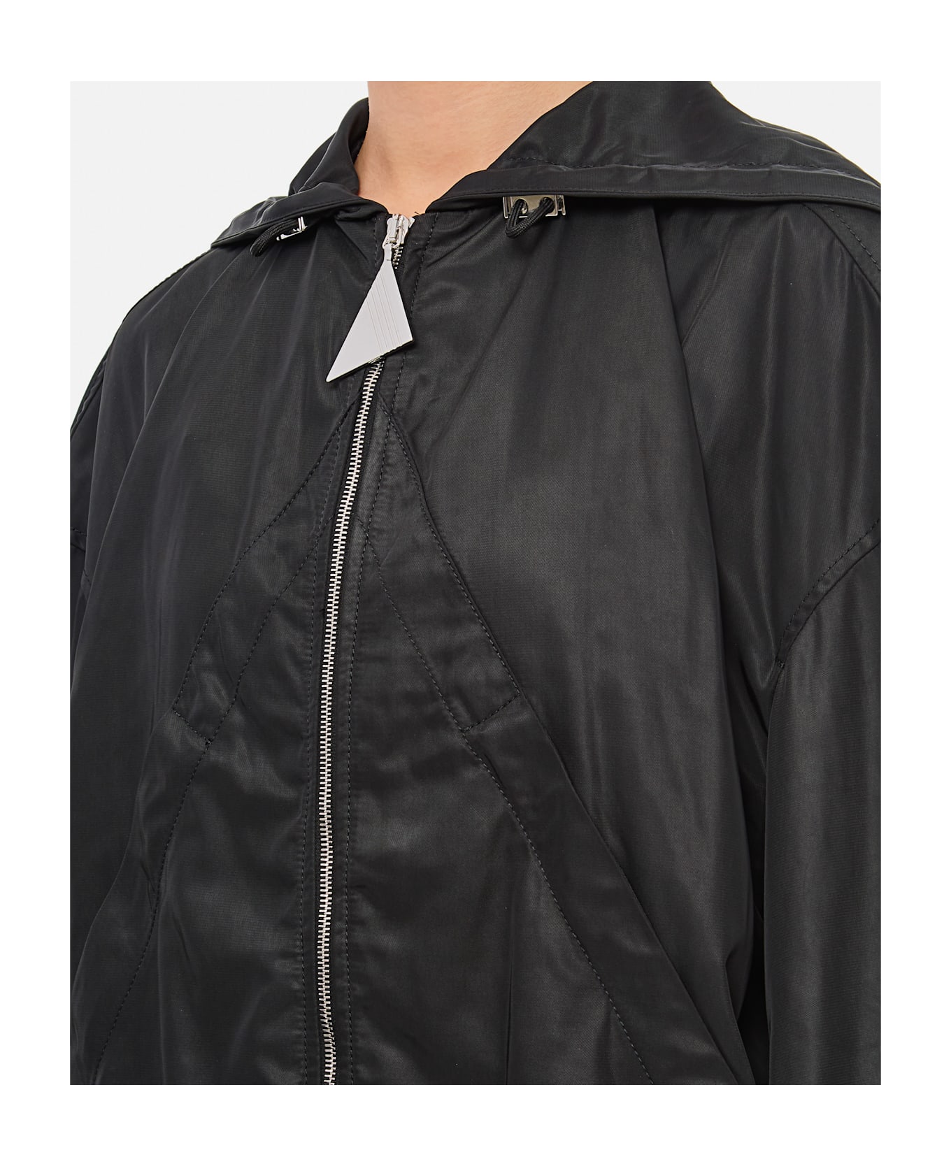 The Attico Nylon Bomber Jacket - Black