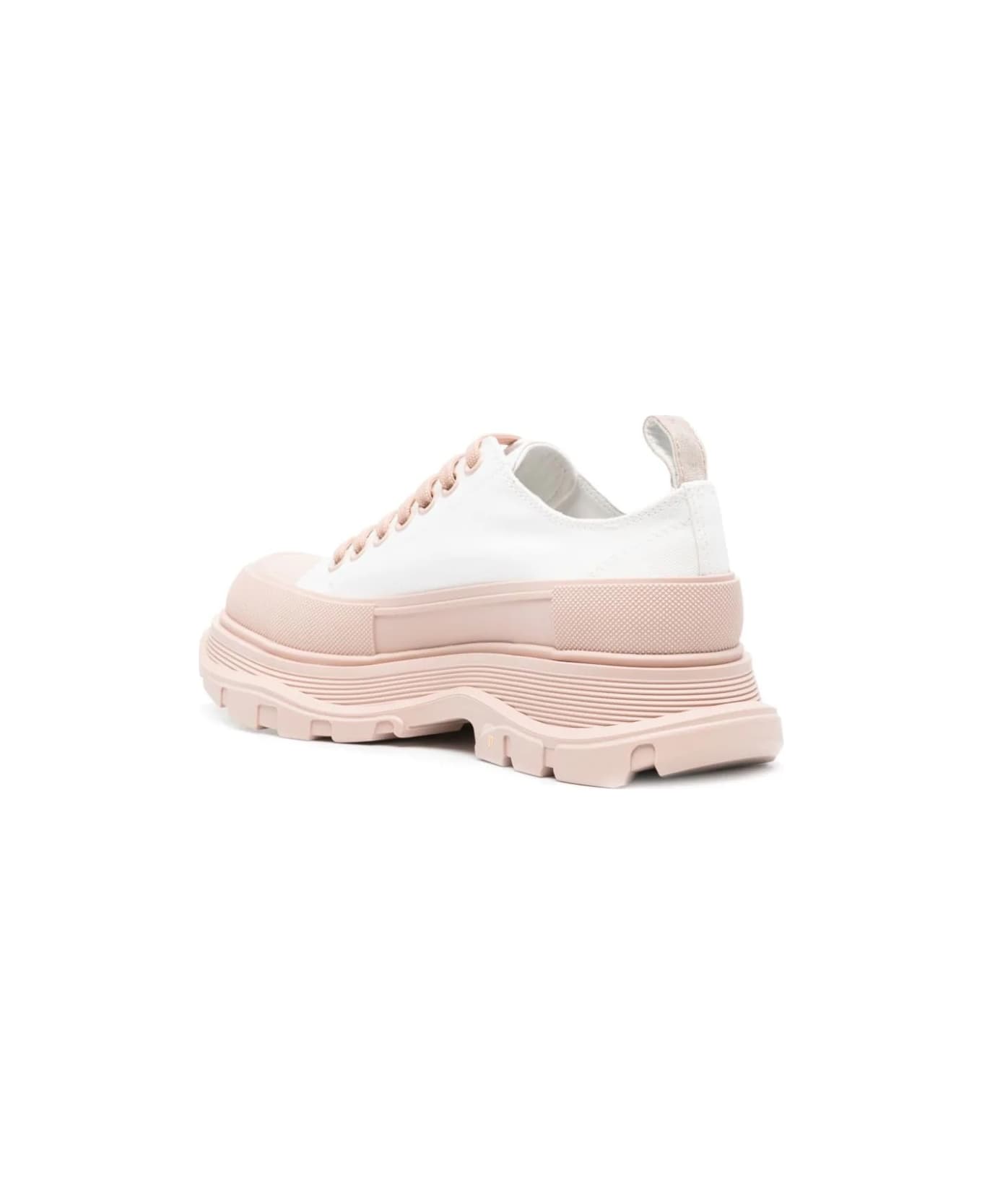 Alexander McQueen White And Pink Tread Slick Sneakers - Pink