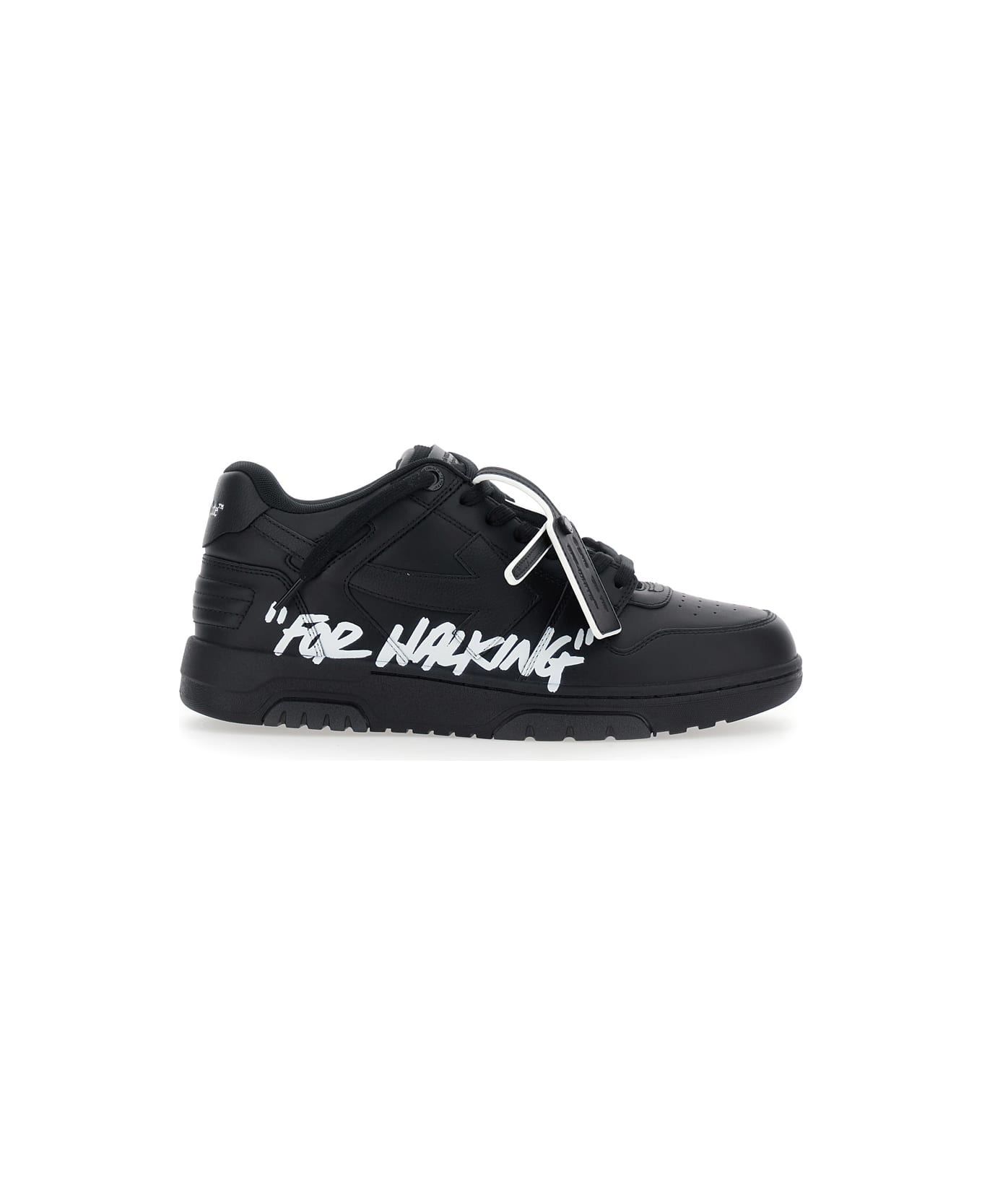 Off-White 'out Of Office' Black Low Top Sneakers With Arrow Patch In Leather Man - Black