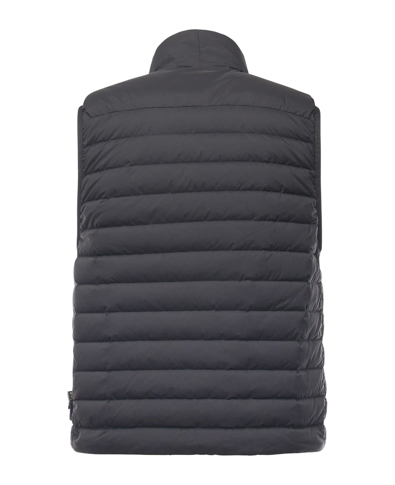 Stone Island Nylon Down Vest With Logo - Black
