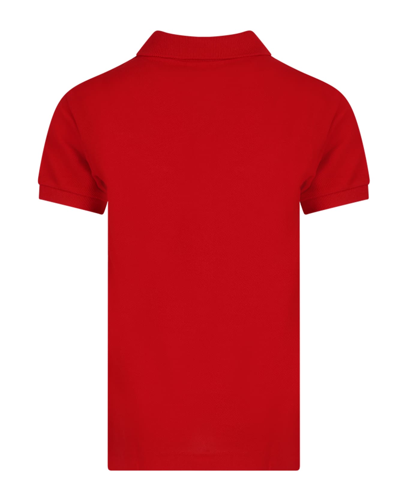 Lacoste Red Polo Shirt For Boy With Green Crocodile - Red Tシャツ＆ポロシャツ