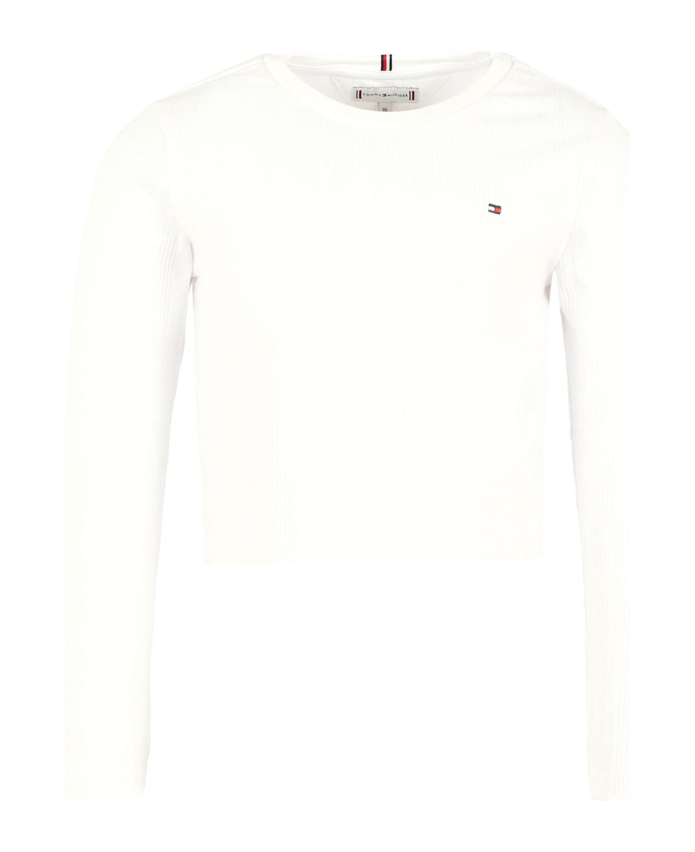 Tommy Hilfiger White T-shirt For Girl With Iconic Flag - White
