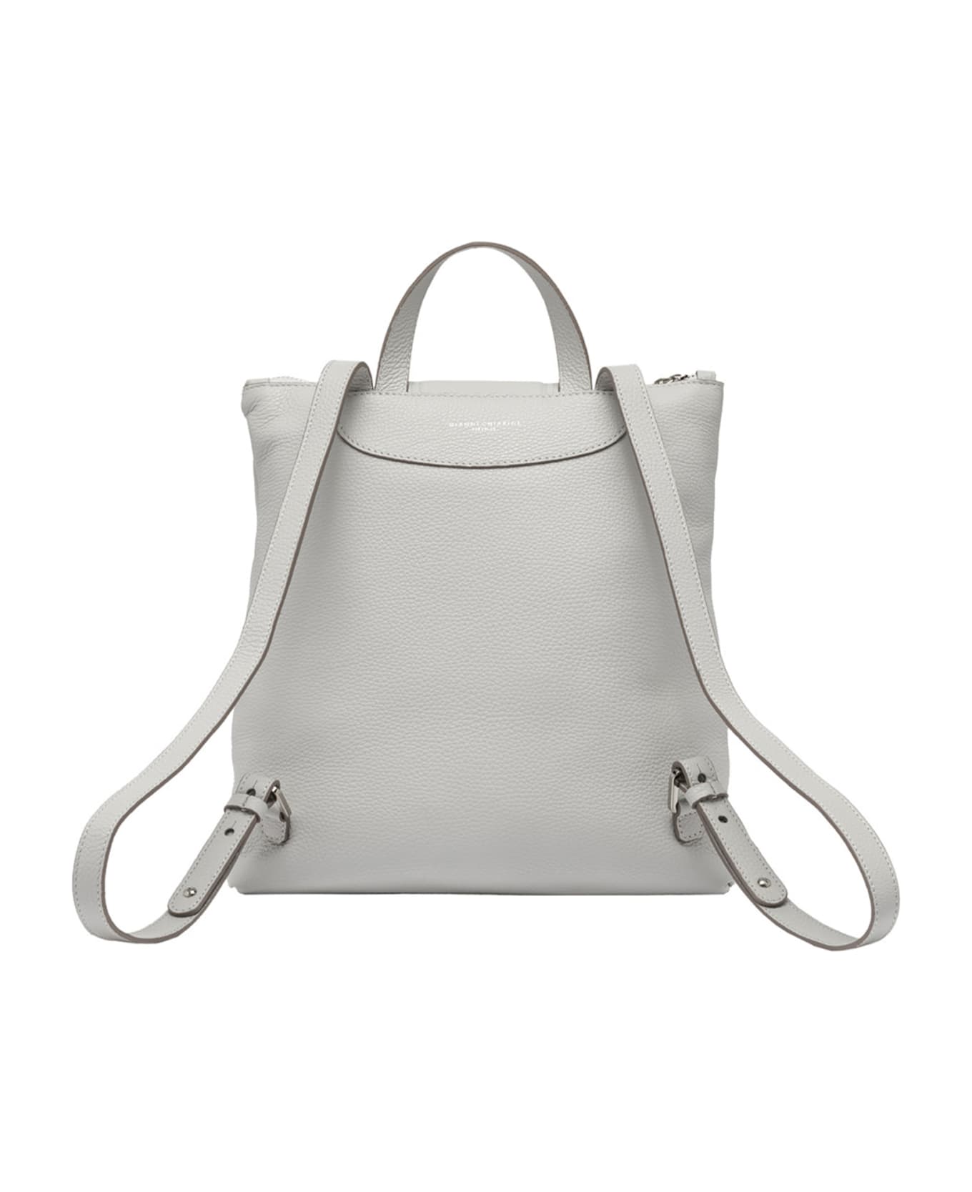 Gianni Chiarini Giada Leather Backpack With Front Zips - SILICE トートバッグ