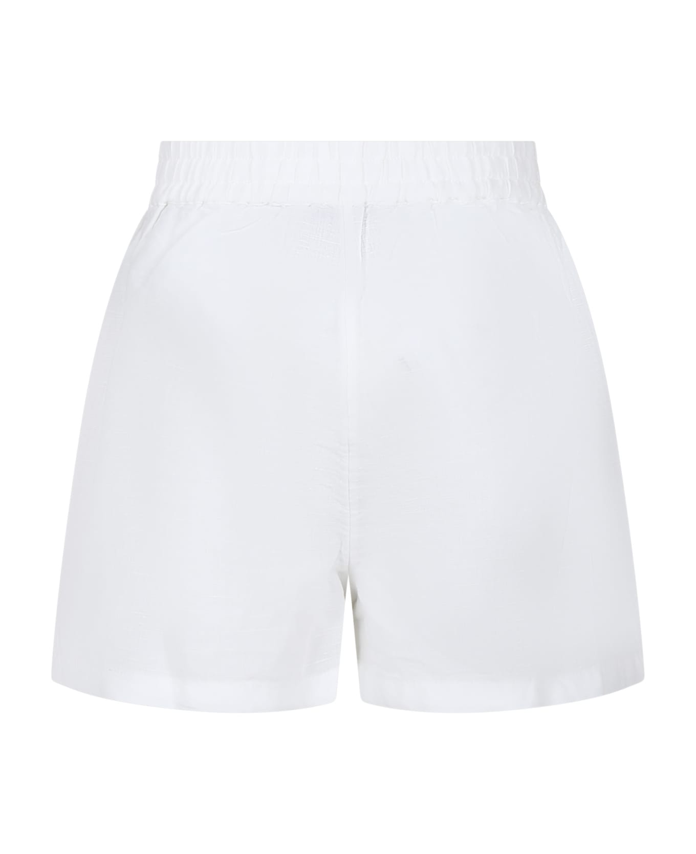 Ermanno Scervino Junior White Shorts For Girl With Embroidery - White