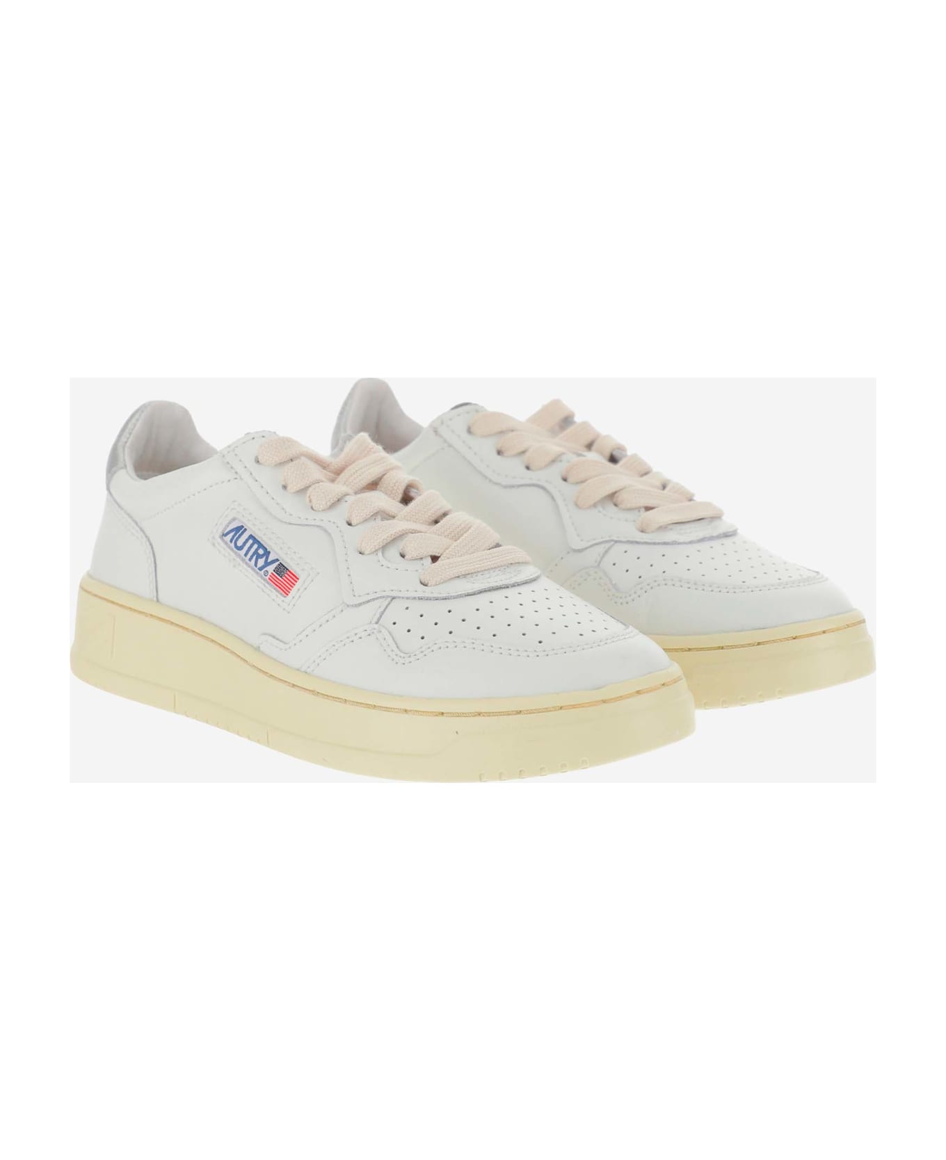 Autry Medalist Low Leather Sneakers - Silver