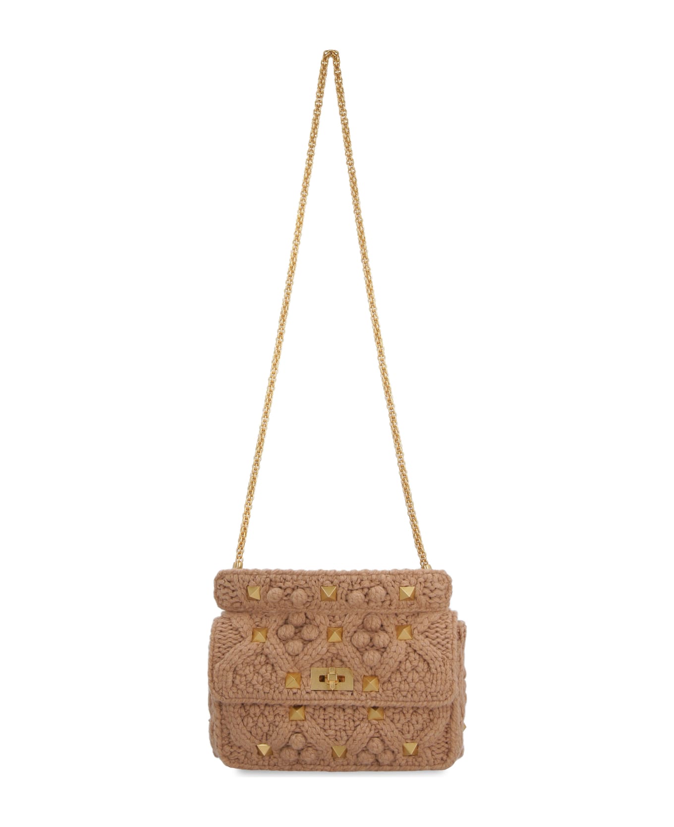 Valentino Garavani - Roman Stud Shoulder Bag - brown